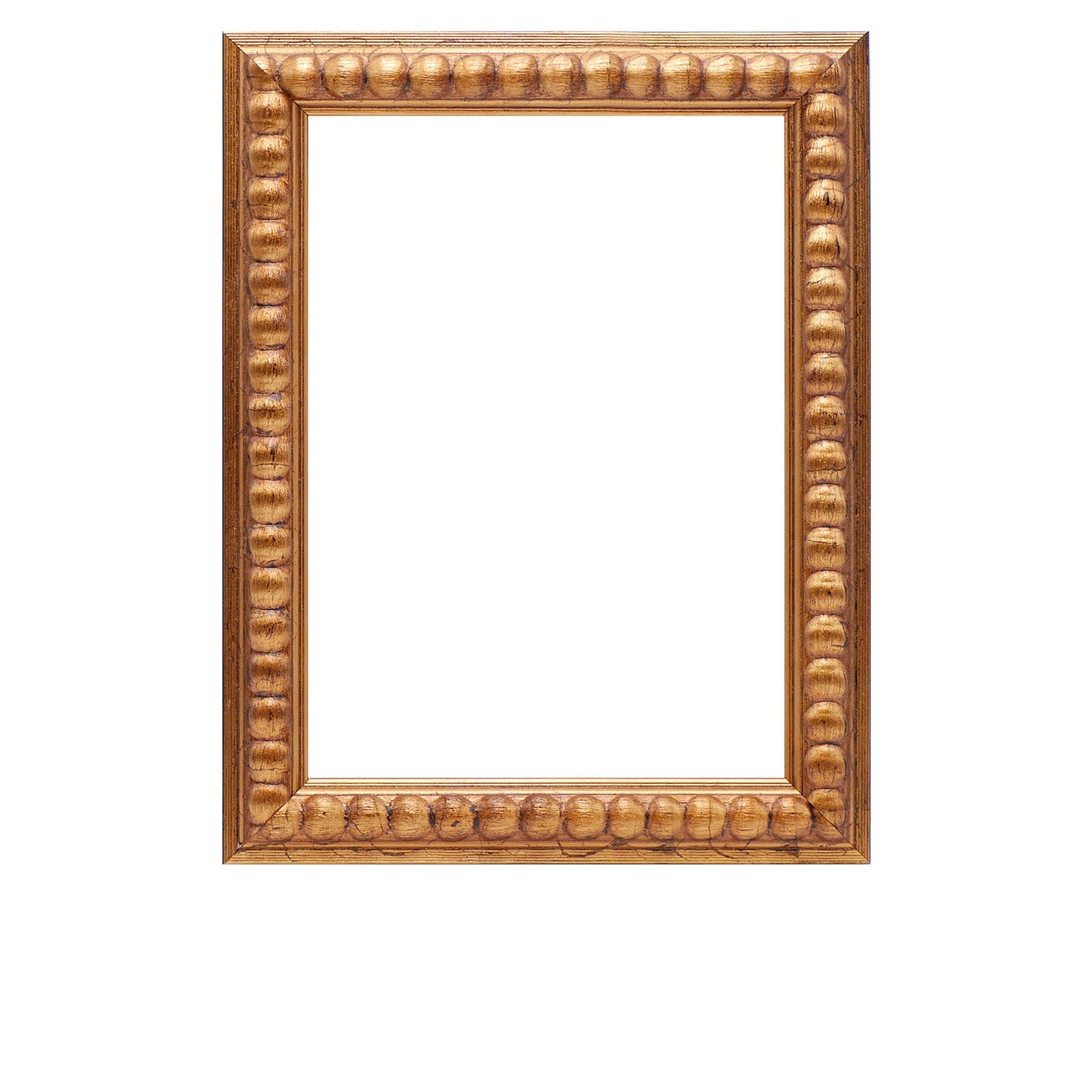 Gold Distressed Beaded Ornate Wood Picture Frame