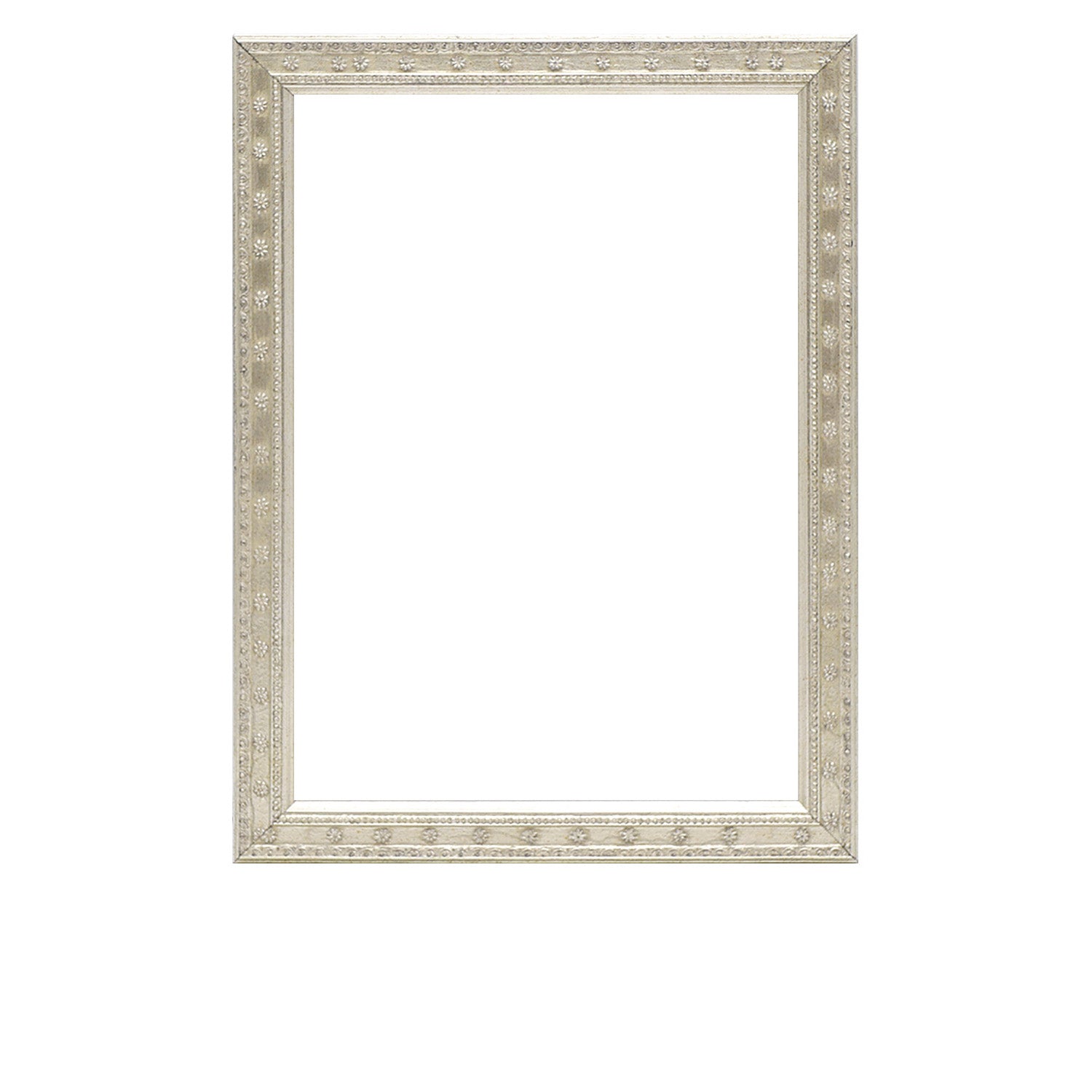 Silver Star Flower Ornate Wood Picture Frame