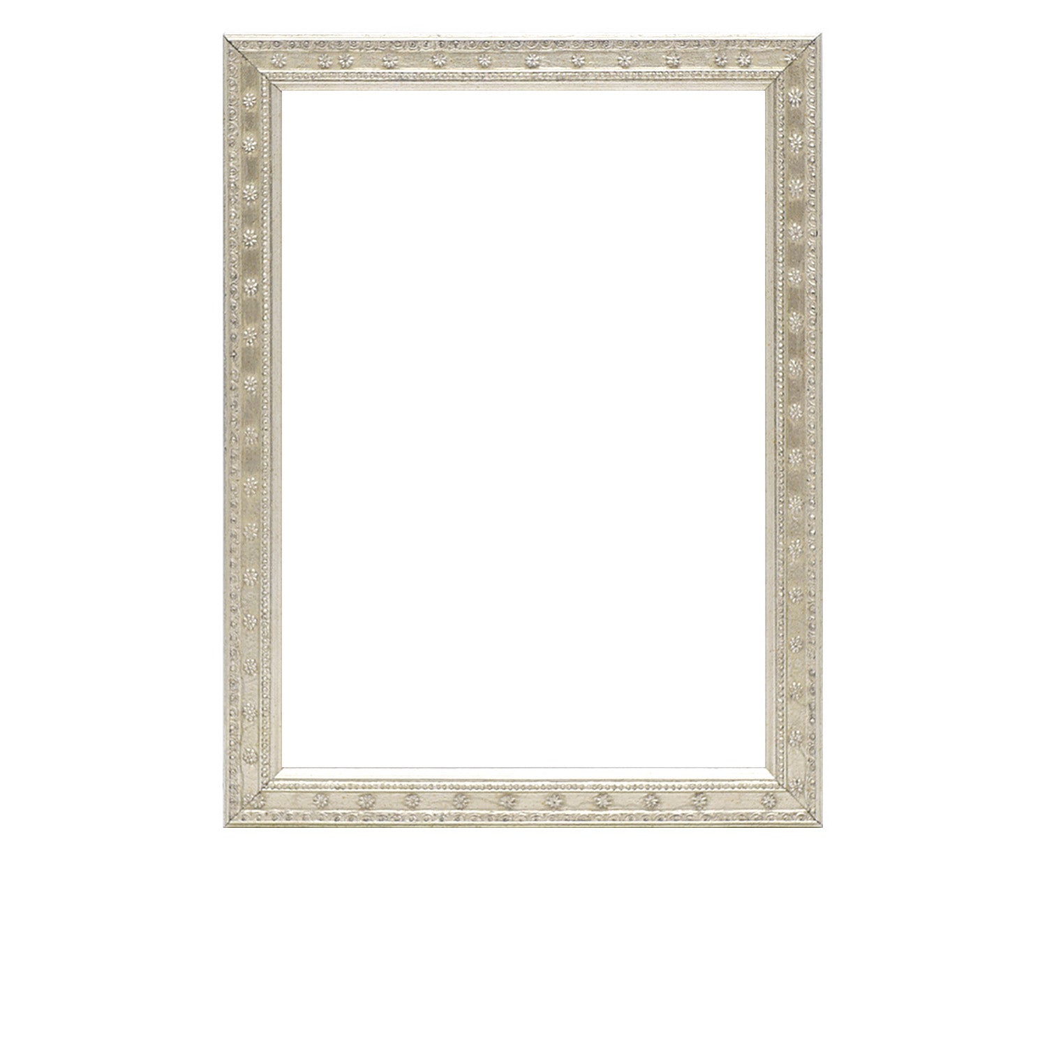 Silver Ornate Star flower Wood Picture Frame