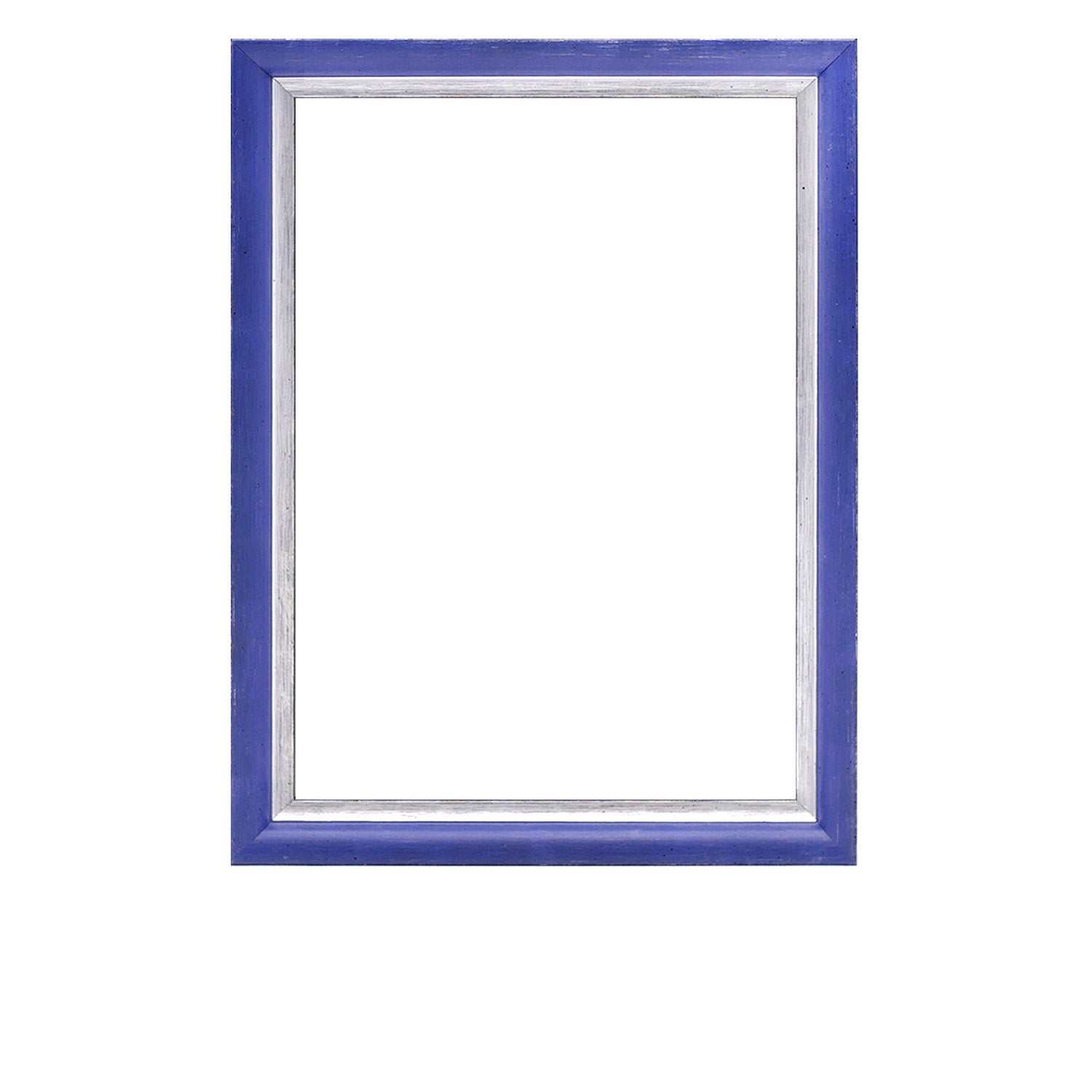 Blue and Silver Two-Toned  Wood Picture Frame