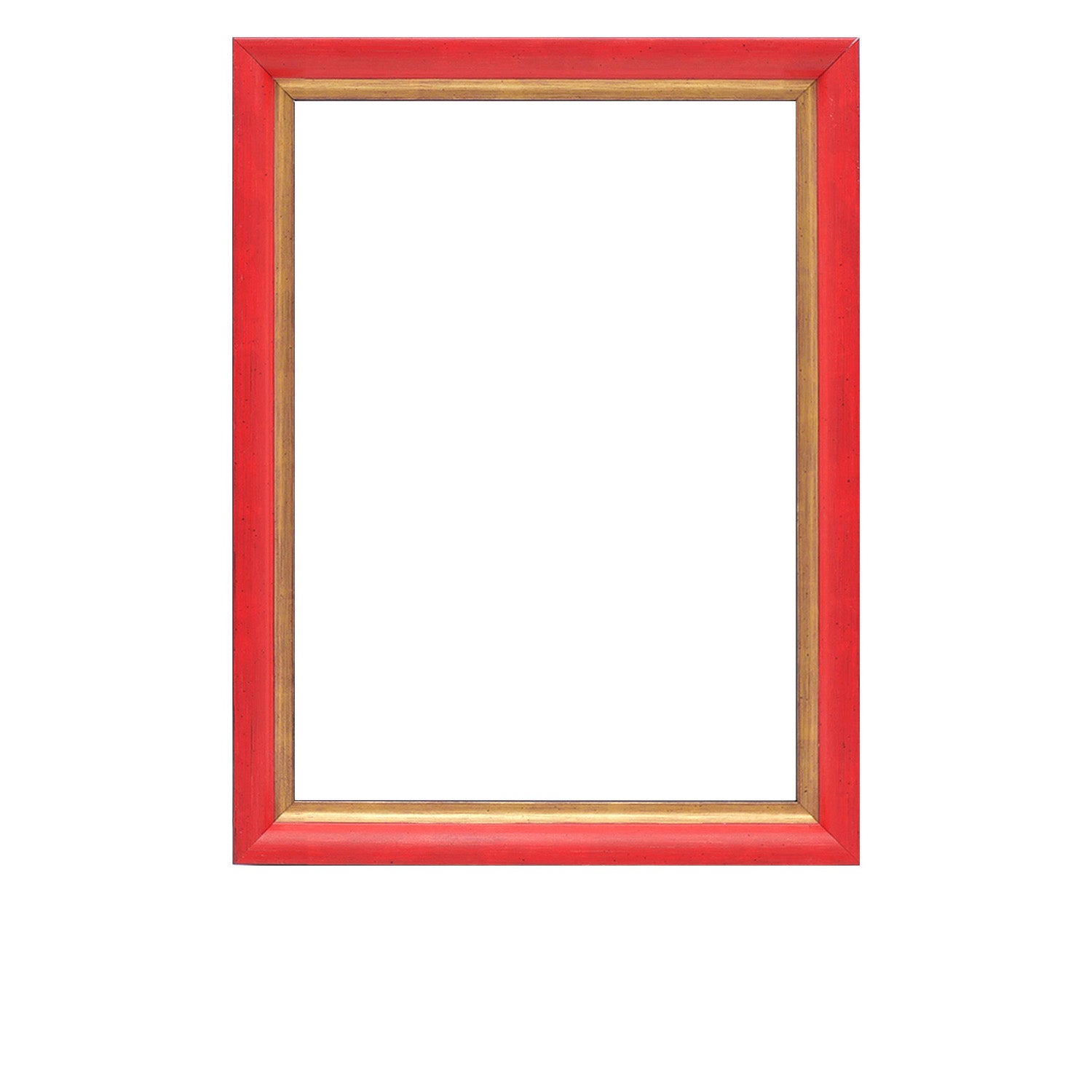 Red and Gold Two-Toned  Wood Picture Frame