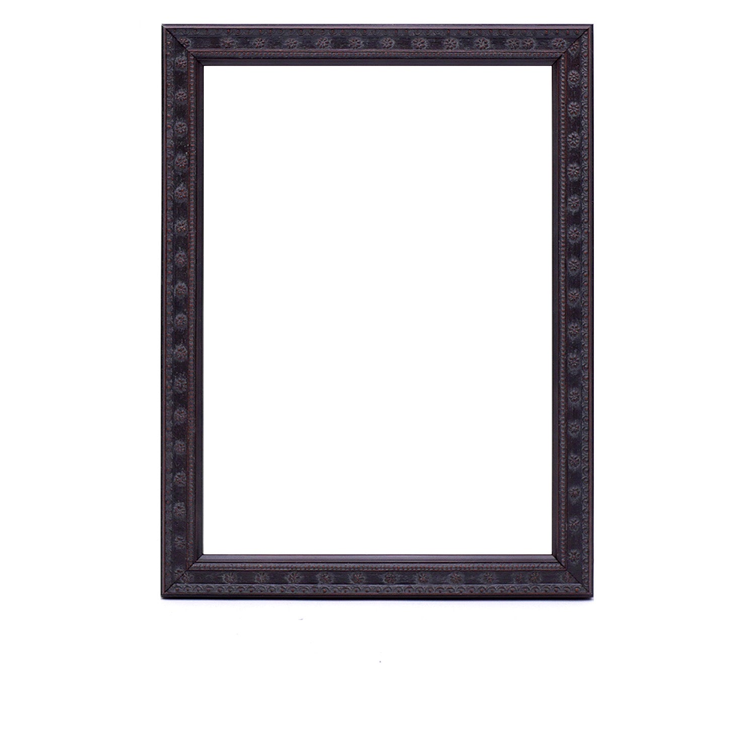 Dark Brown Star Flower Ornate Wood Picture Frame