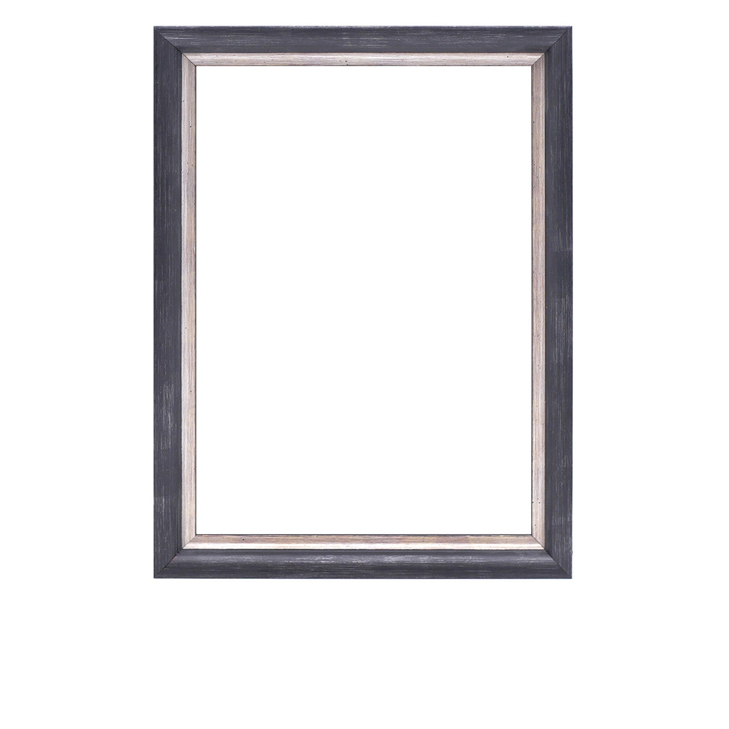 Black and Silver Two-Toned  Wood Picture Frame