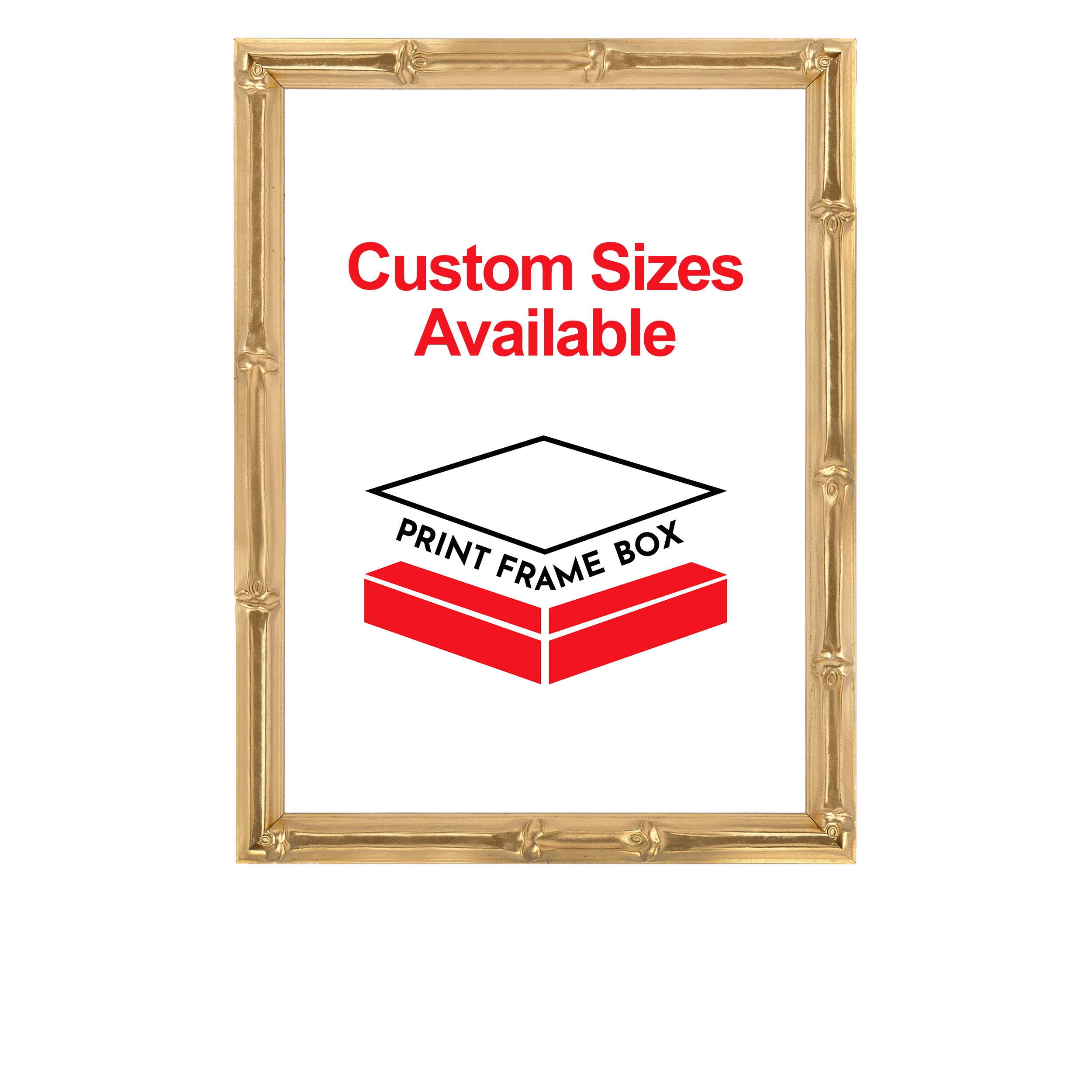 Hand Painted Metallic Gold Bamboo Picture Frame