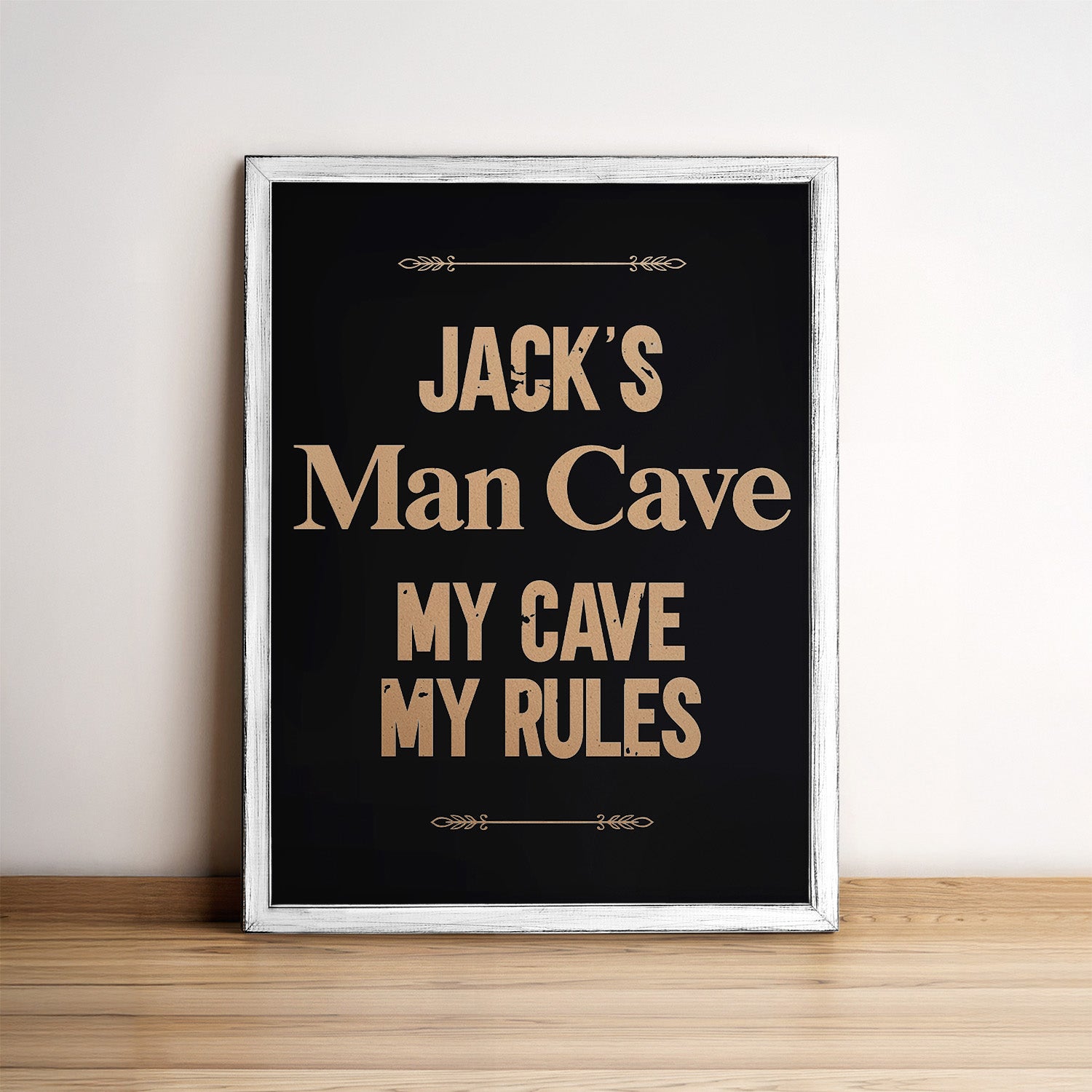 Personalized Man Cave Wood Sign Framed Wall Art