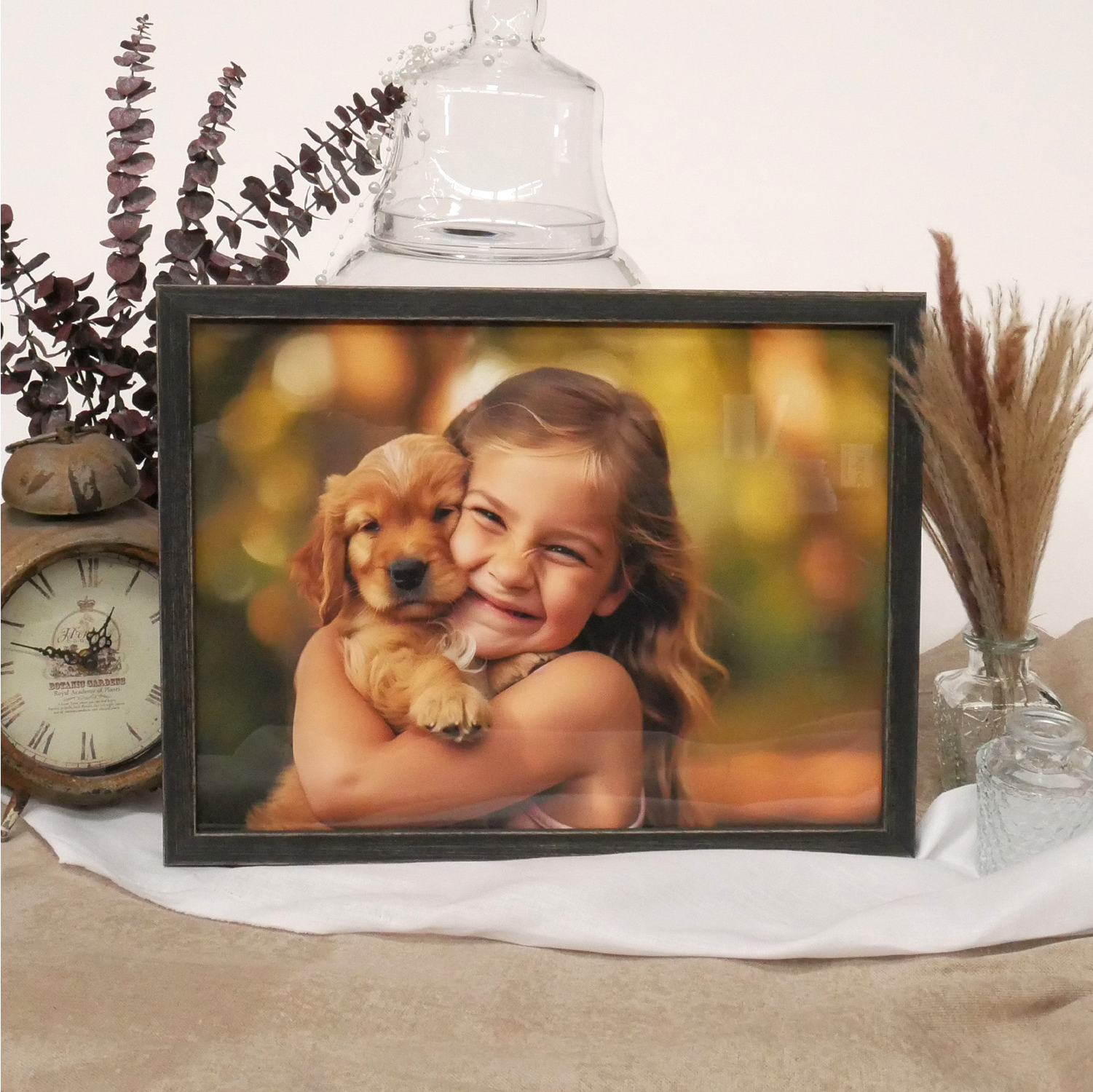 Cottage Weathered Wood Picture Frame - Black