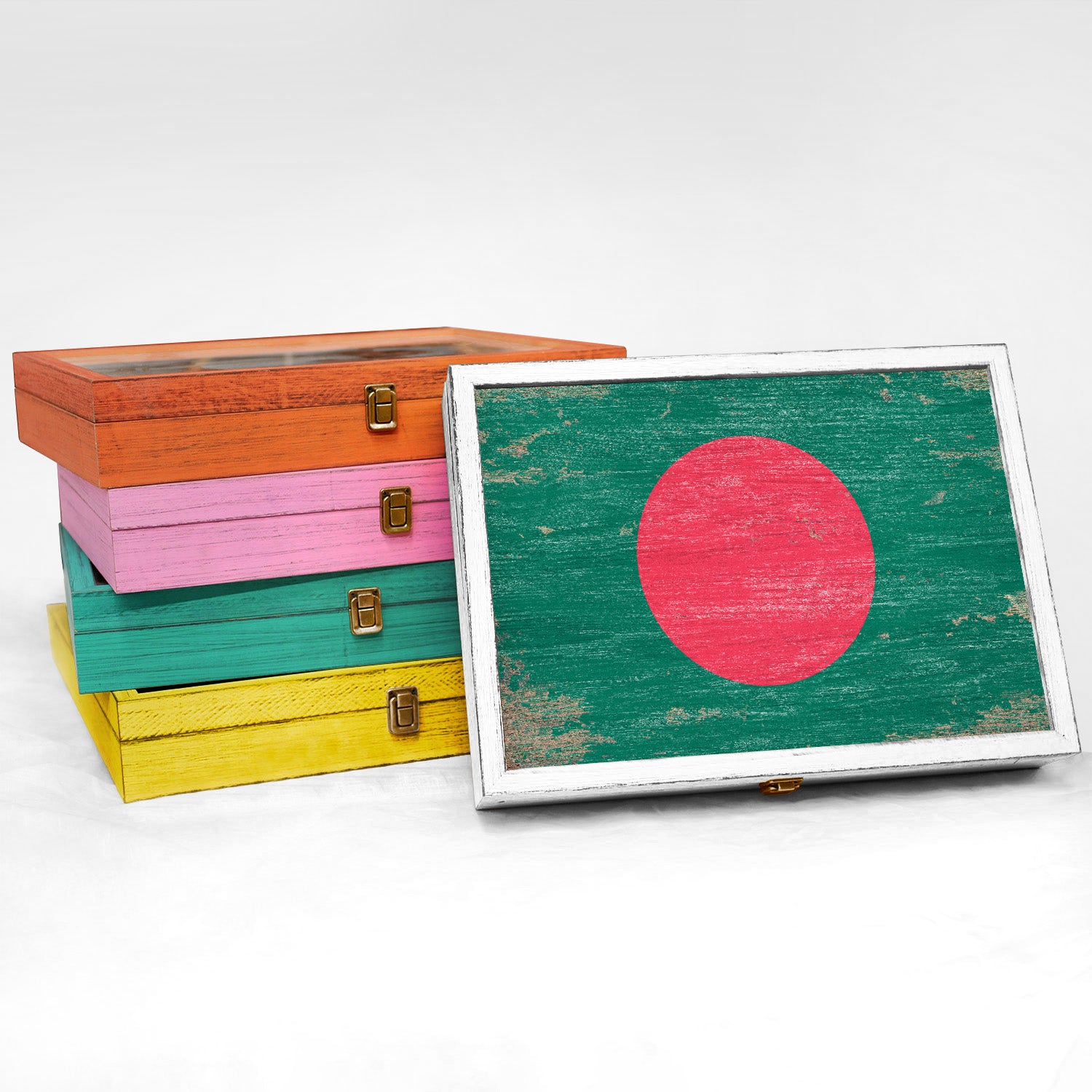 Bangladesh Wood Flag Frame Keepsake Box