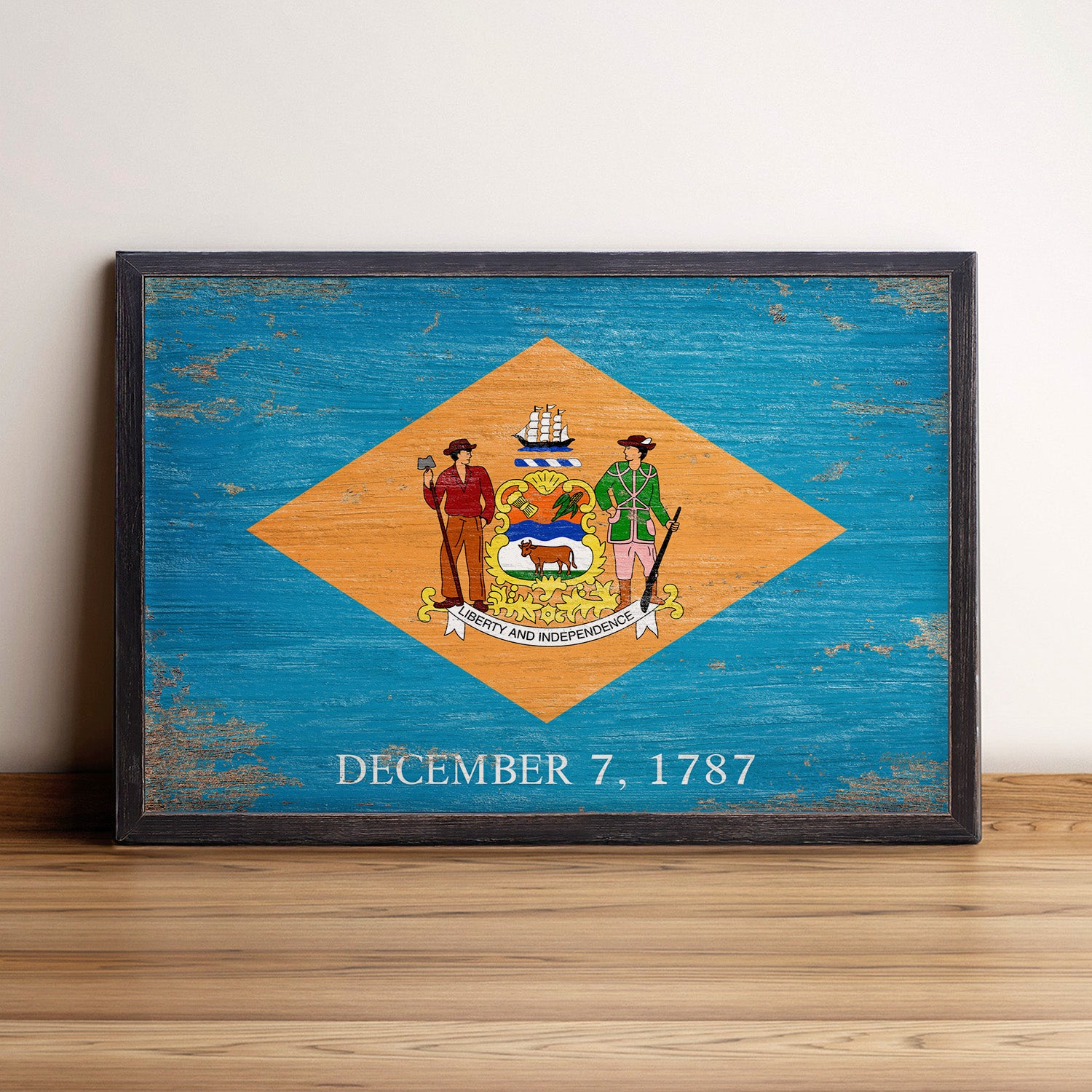 Delaware State Flag Framed Wall Art