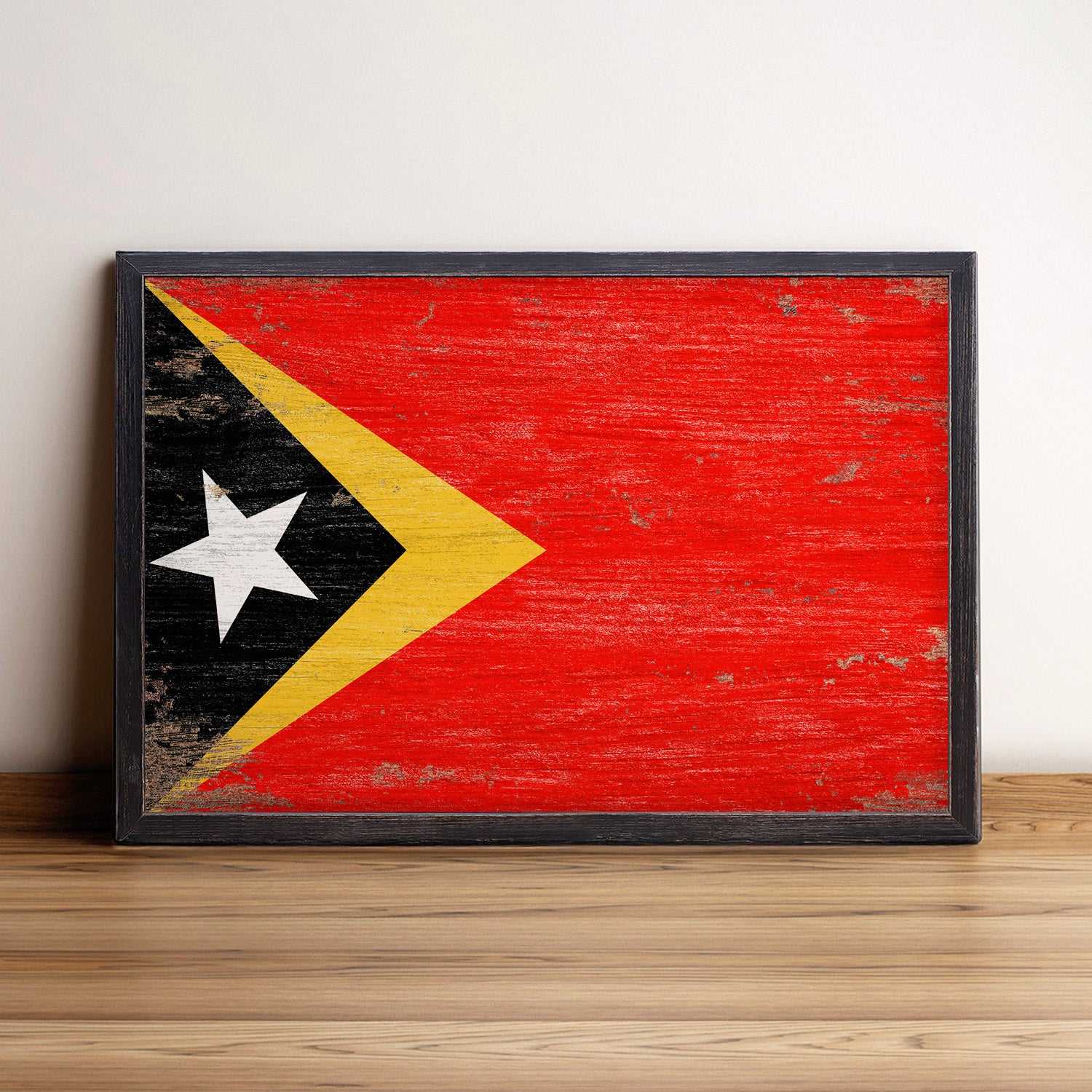 Timor-Leste Flag Framed Wall Art