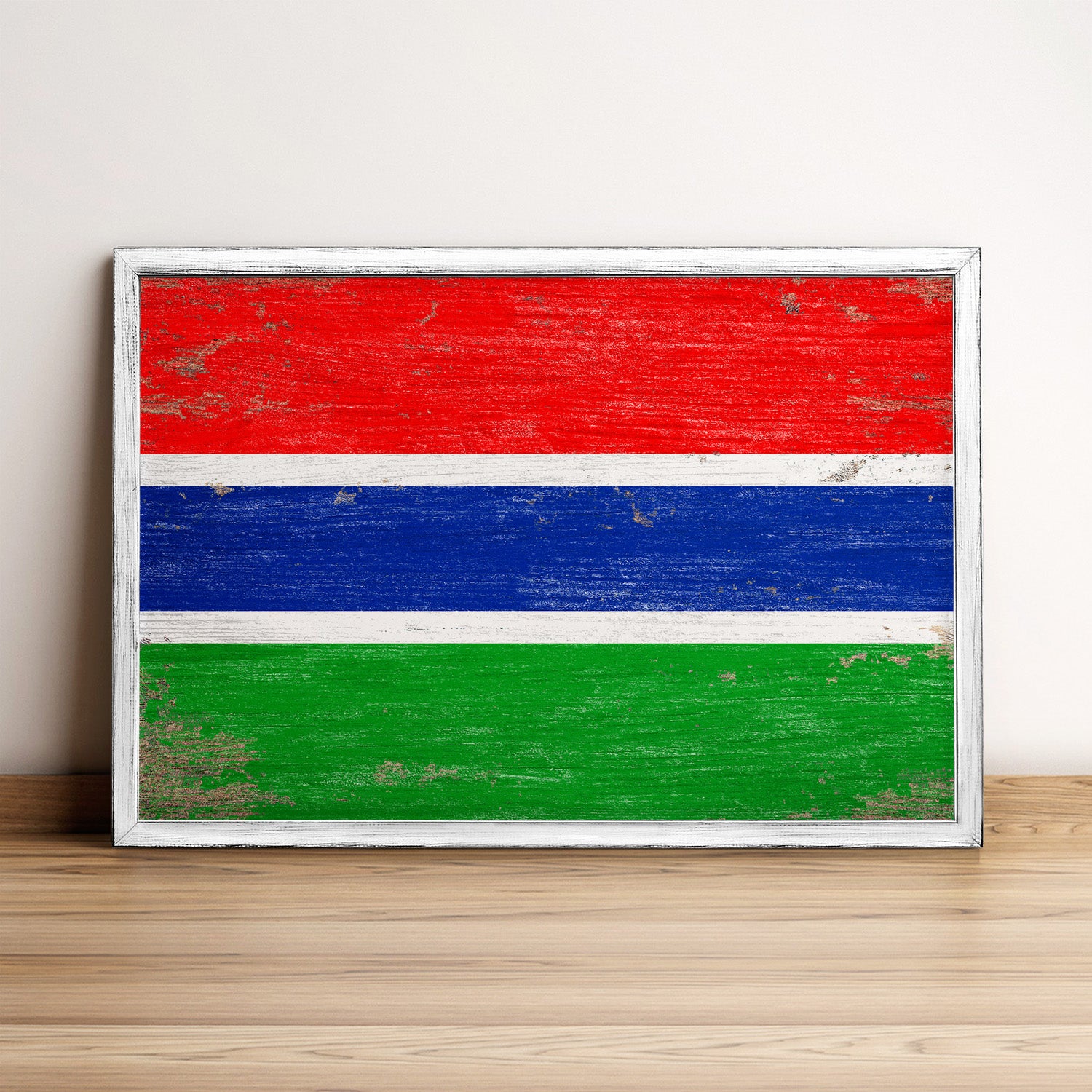 Gambia Flag Framed Wall Art