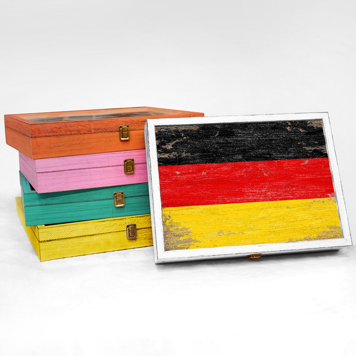 Germany Wood Flag Frame Keepsake Box