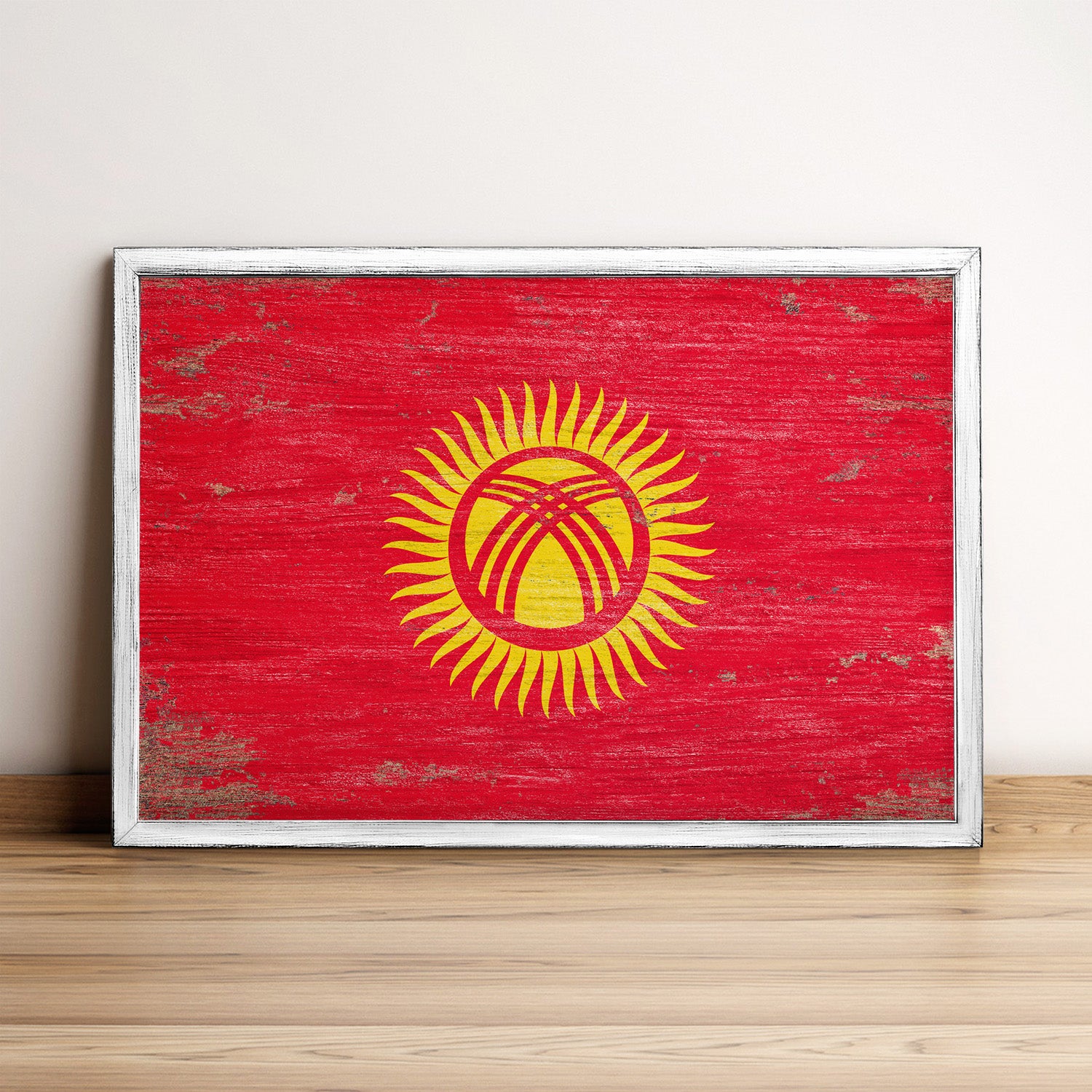 Kyrgyzstan Flag Framed Wall Art