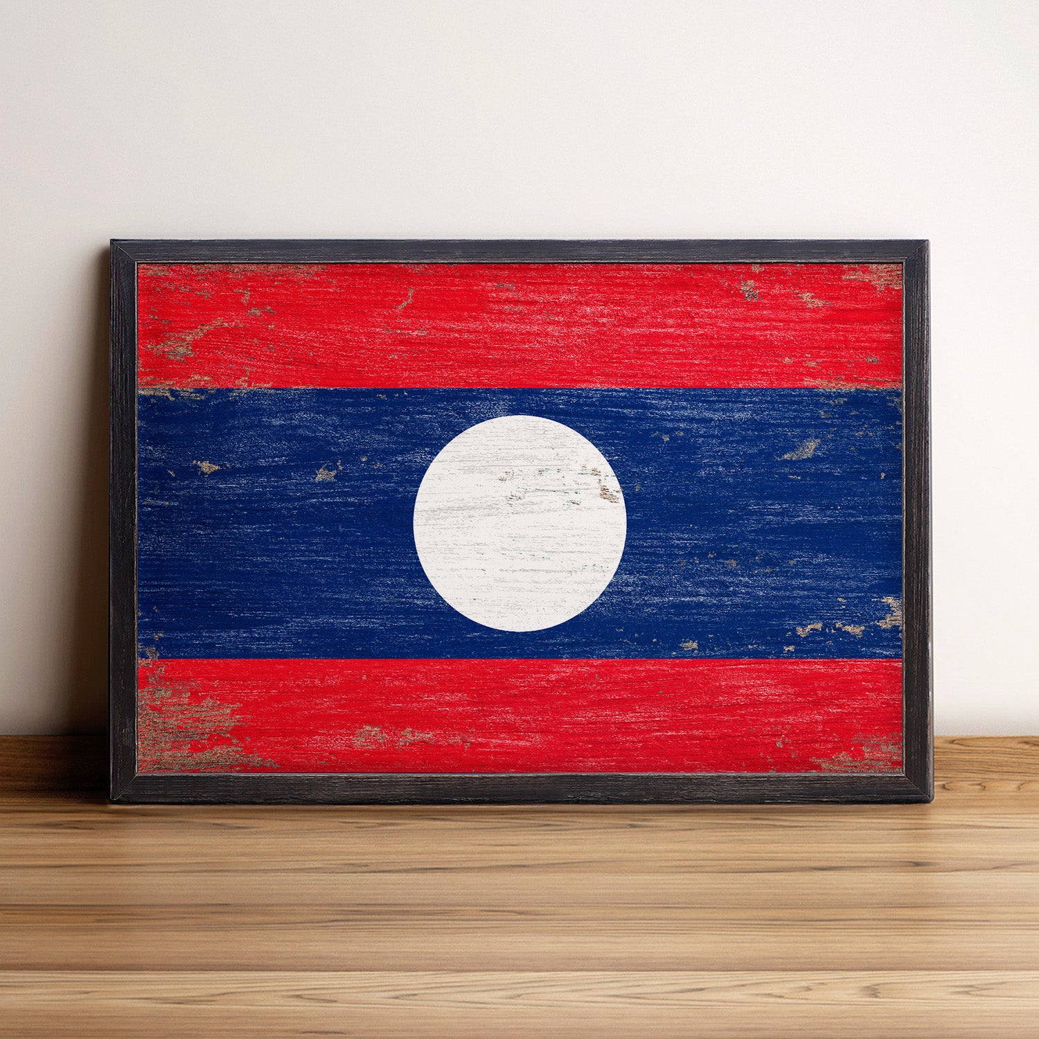 Laos Flag Framed Wall Art