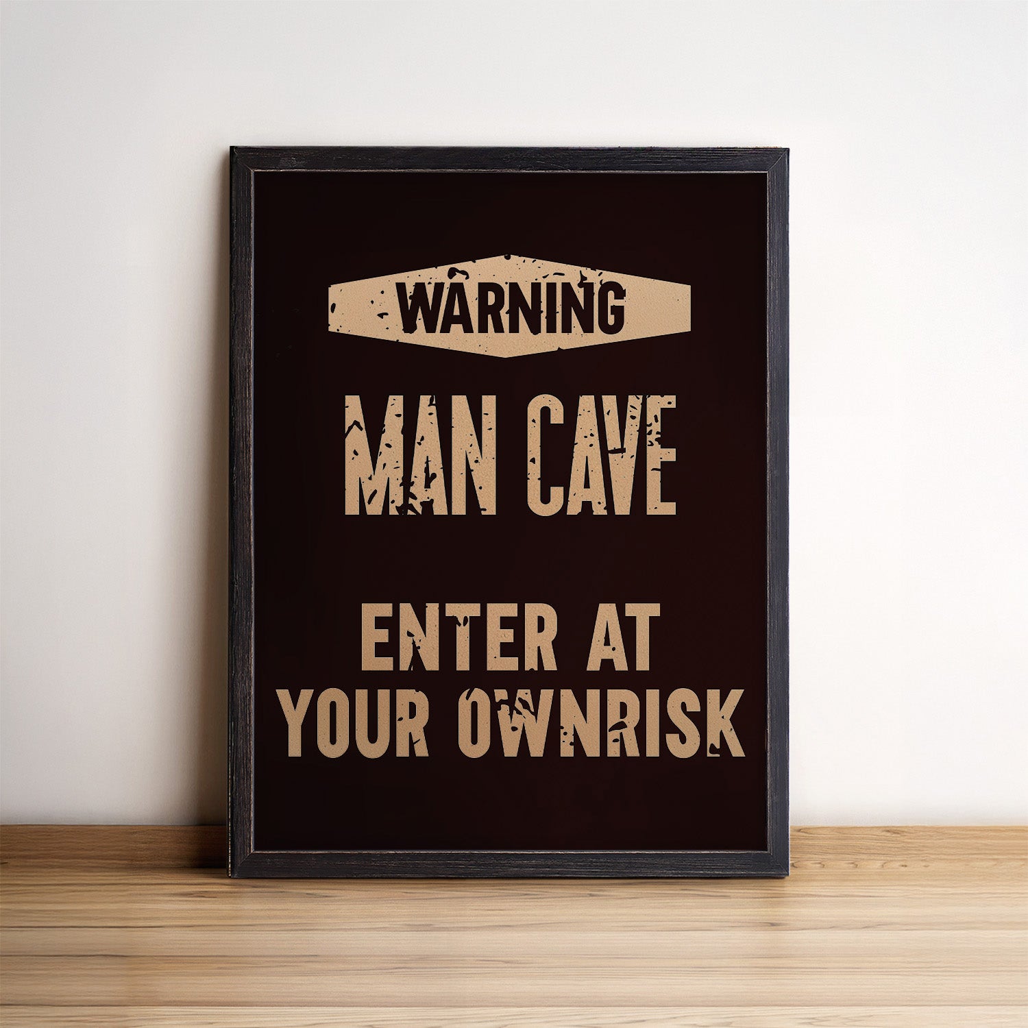 Man Cave Wood Sign Framed Wall Art