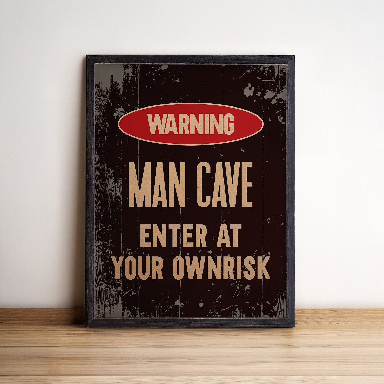 Man Cave Wood Sign Framed Wall Art