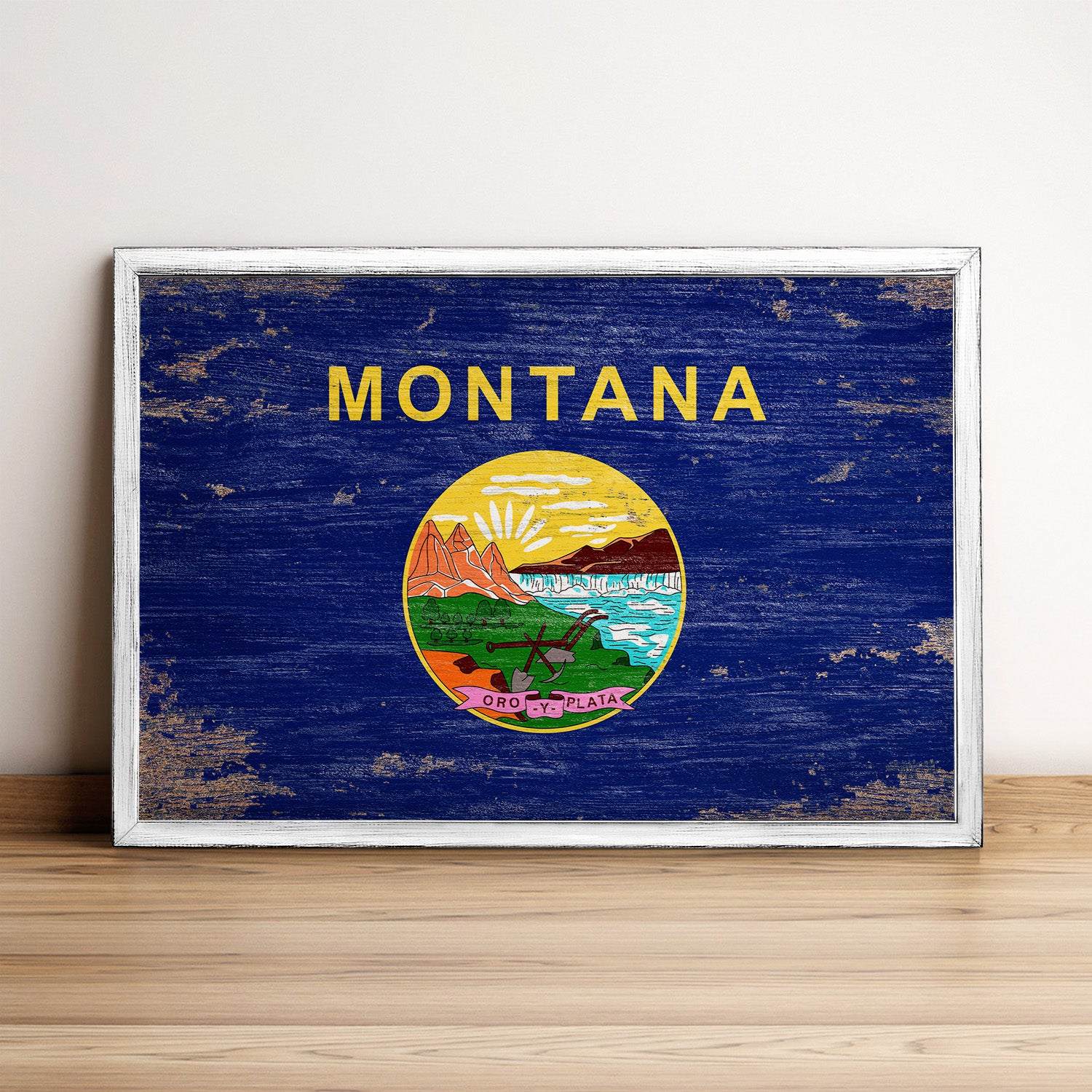 Montana State Flag Framed Wall Art