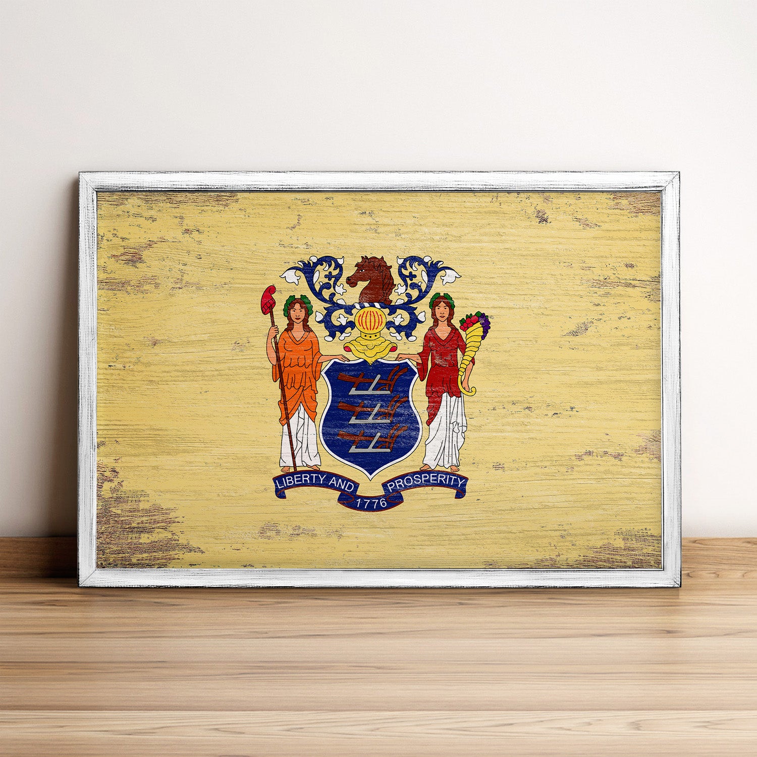 New Jersey State Flag Framed Wall Art