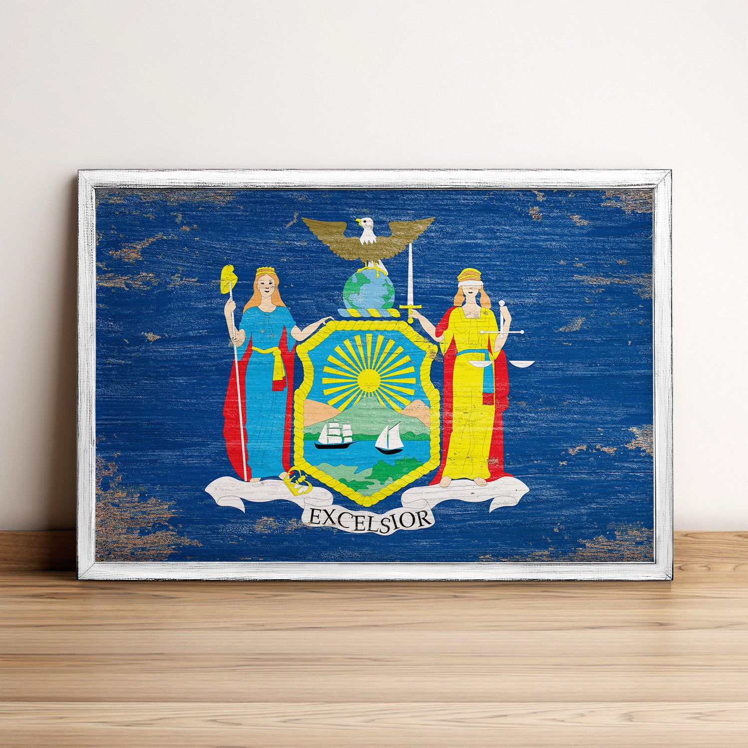 New York State Flag Framed Wall Art