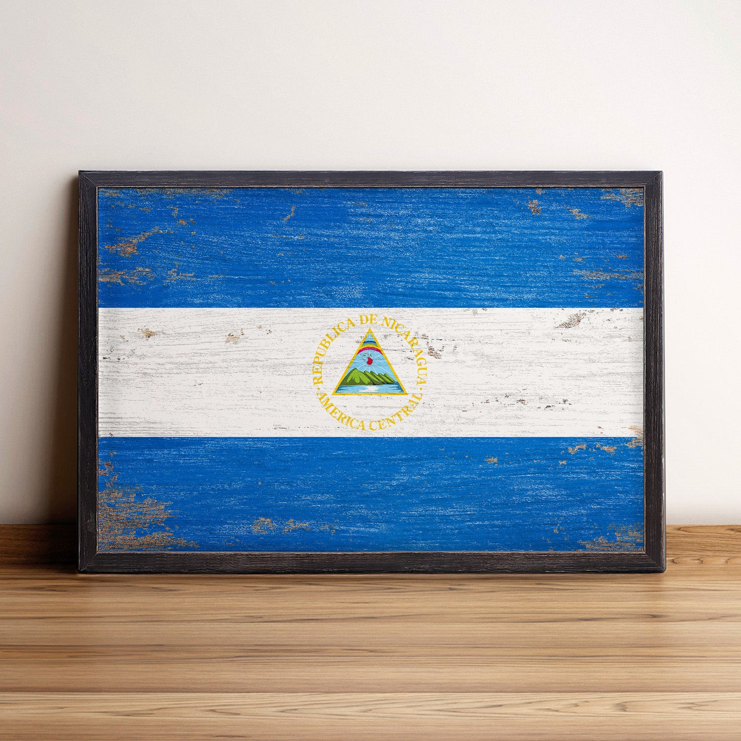 Nicaragua Flag Framed Wall Art