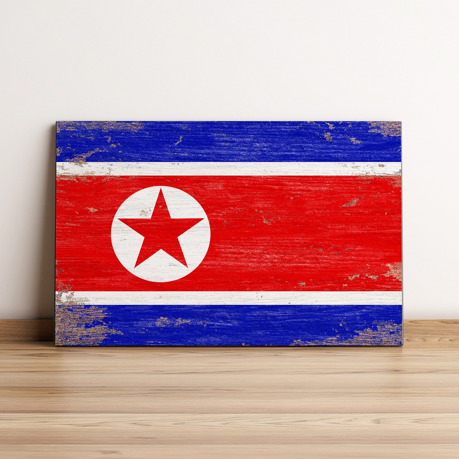 North Korea Flag Wall Art