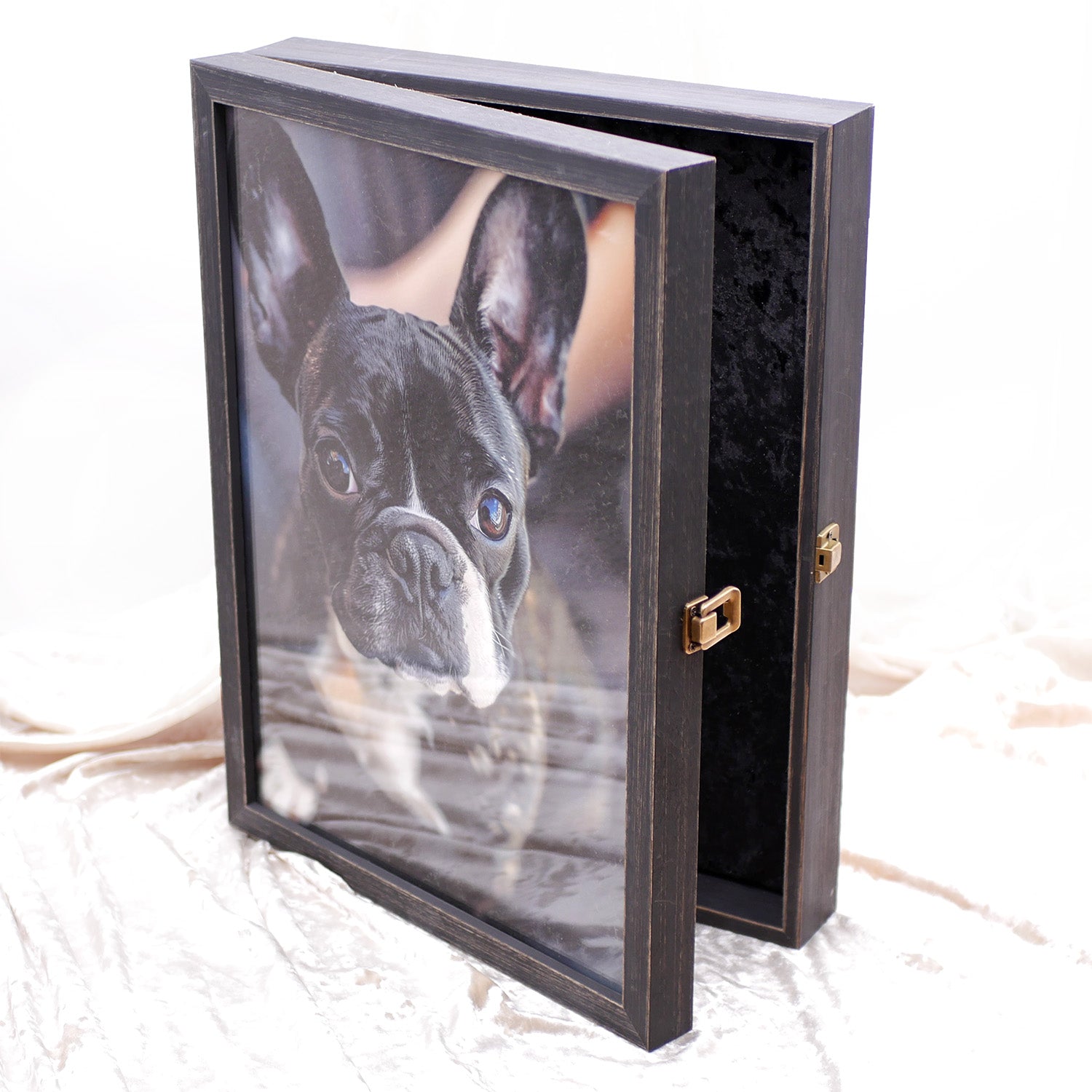 Black Rustic Wood Keepsake Box