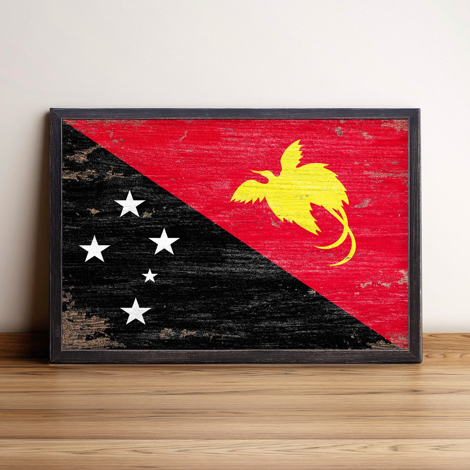 Papua New Guinea Flag Framed Wall Art