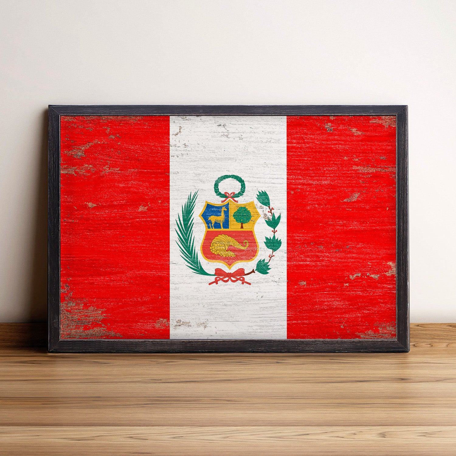 Peru Flag Framed Wall Art