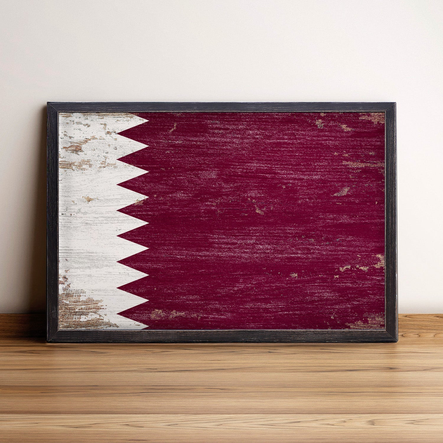 Qatar Flag Framed Wall Art