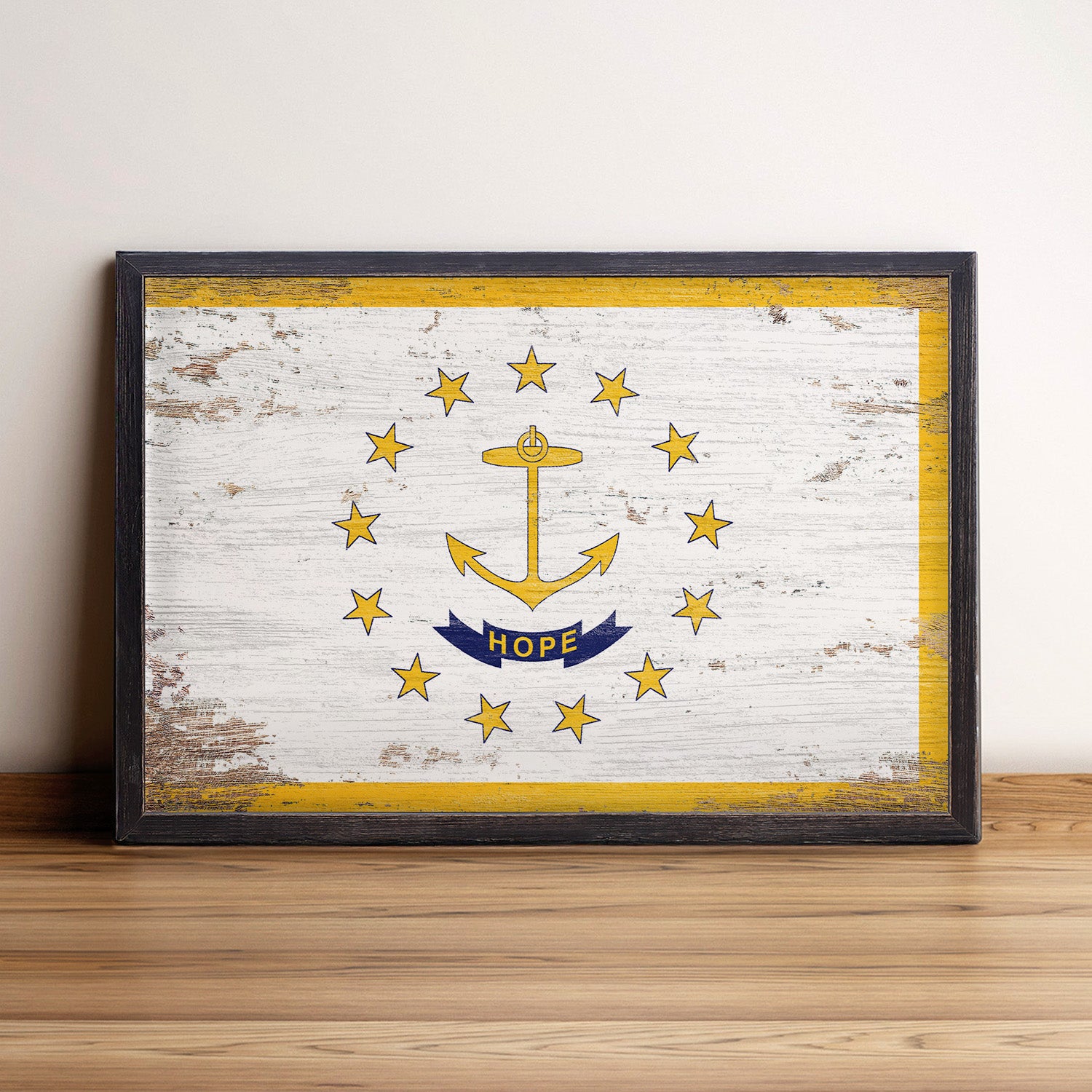 Rhode Island State Flag Framed Wall Art