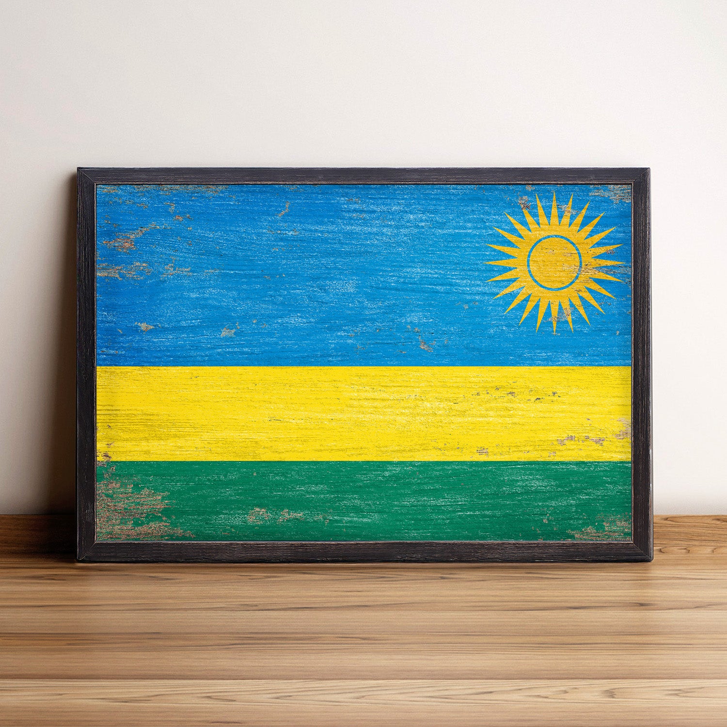 Rwanda Flag Framed Wall Art