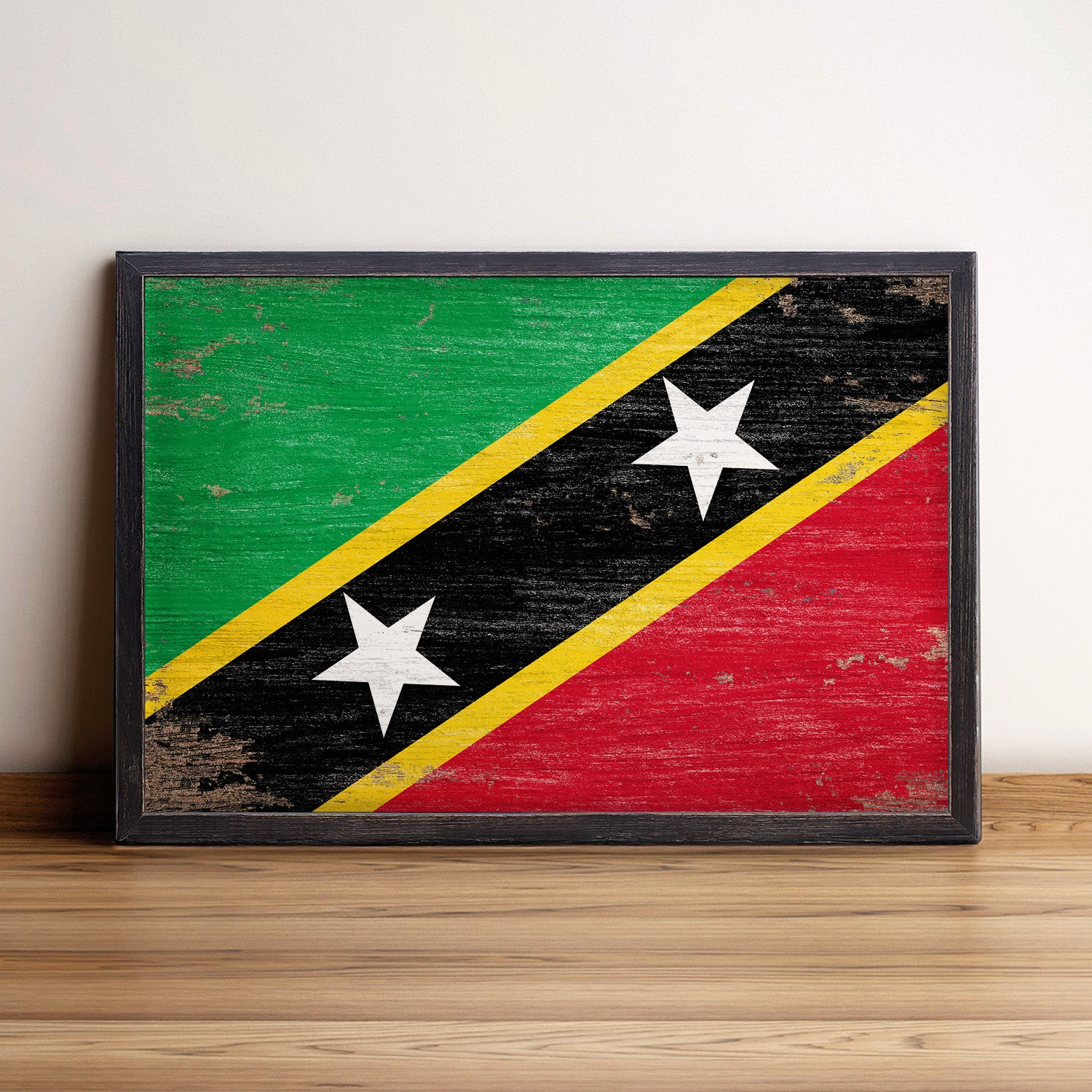 Saint Kitts and Nevis Flag Framed Wall Art