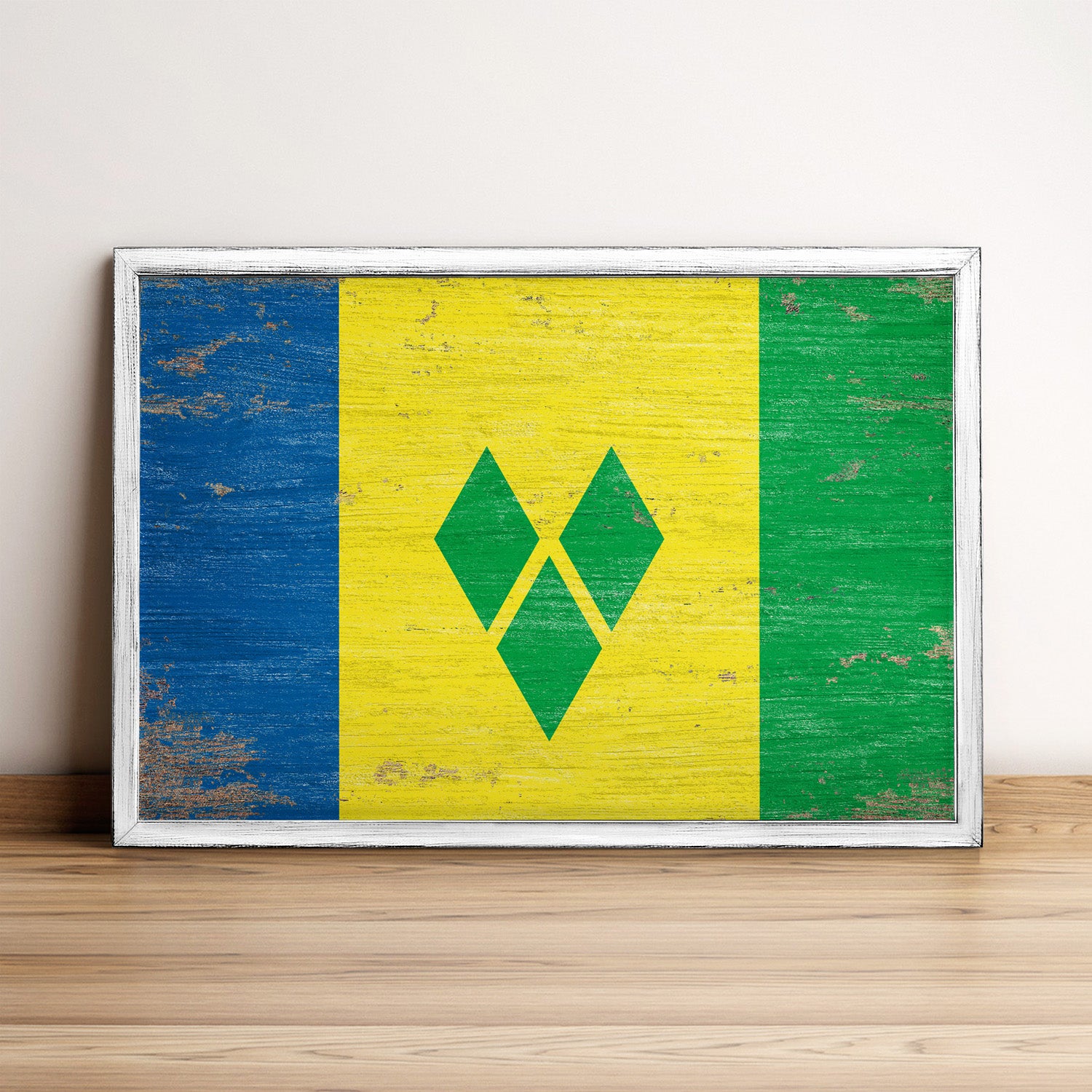 Saint Vincent and the Grenadines Flag Framed Wall Art