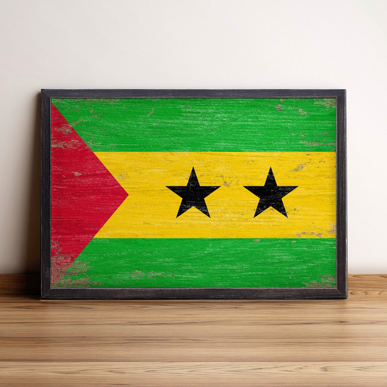 Sao Tome and Principe Flag Framed Wall Art