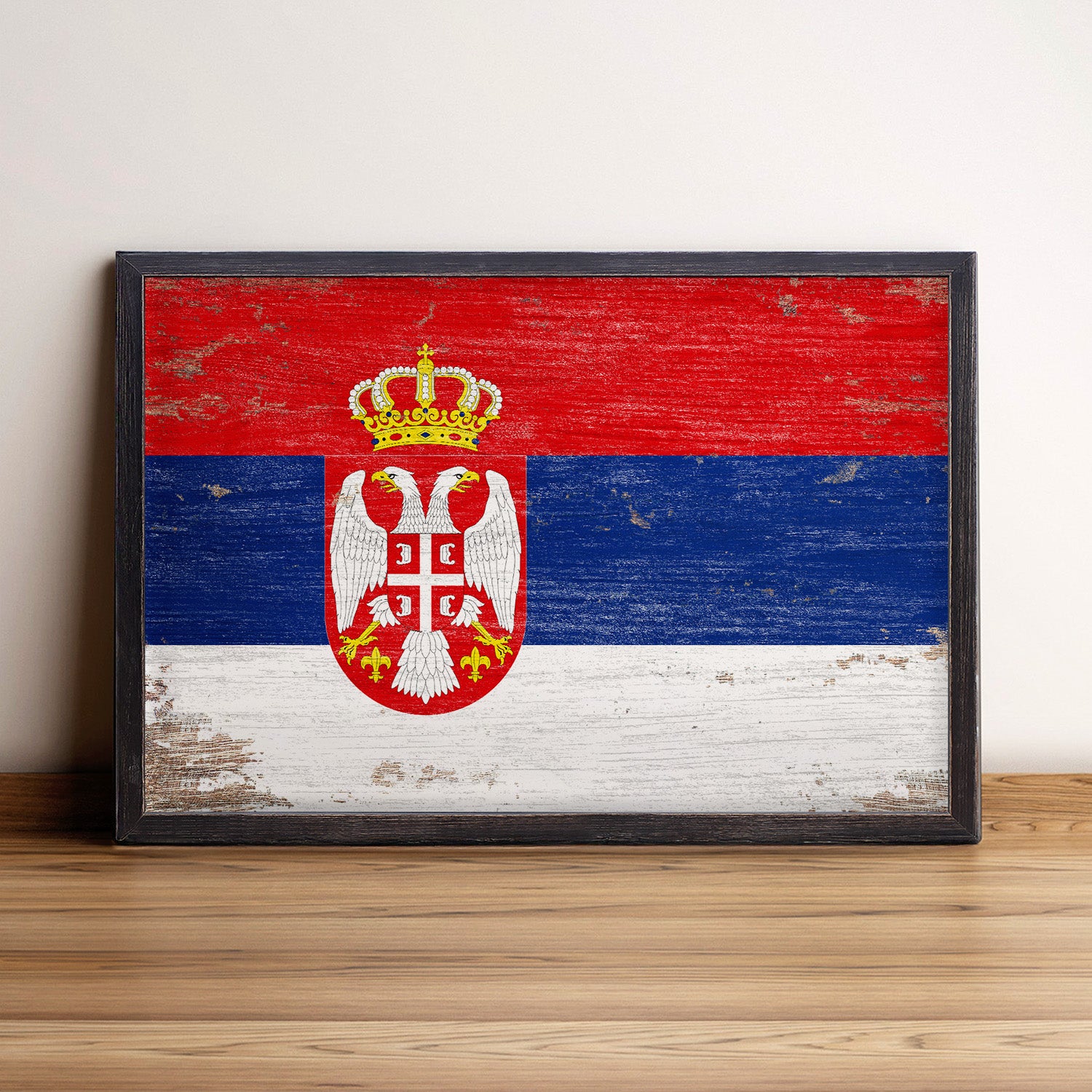 Serbia Flag Framed Wall Art
