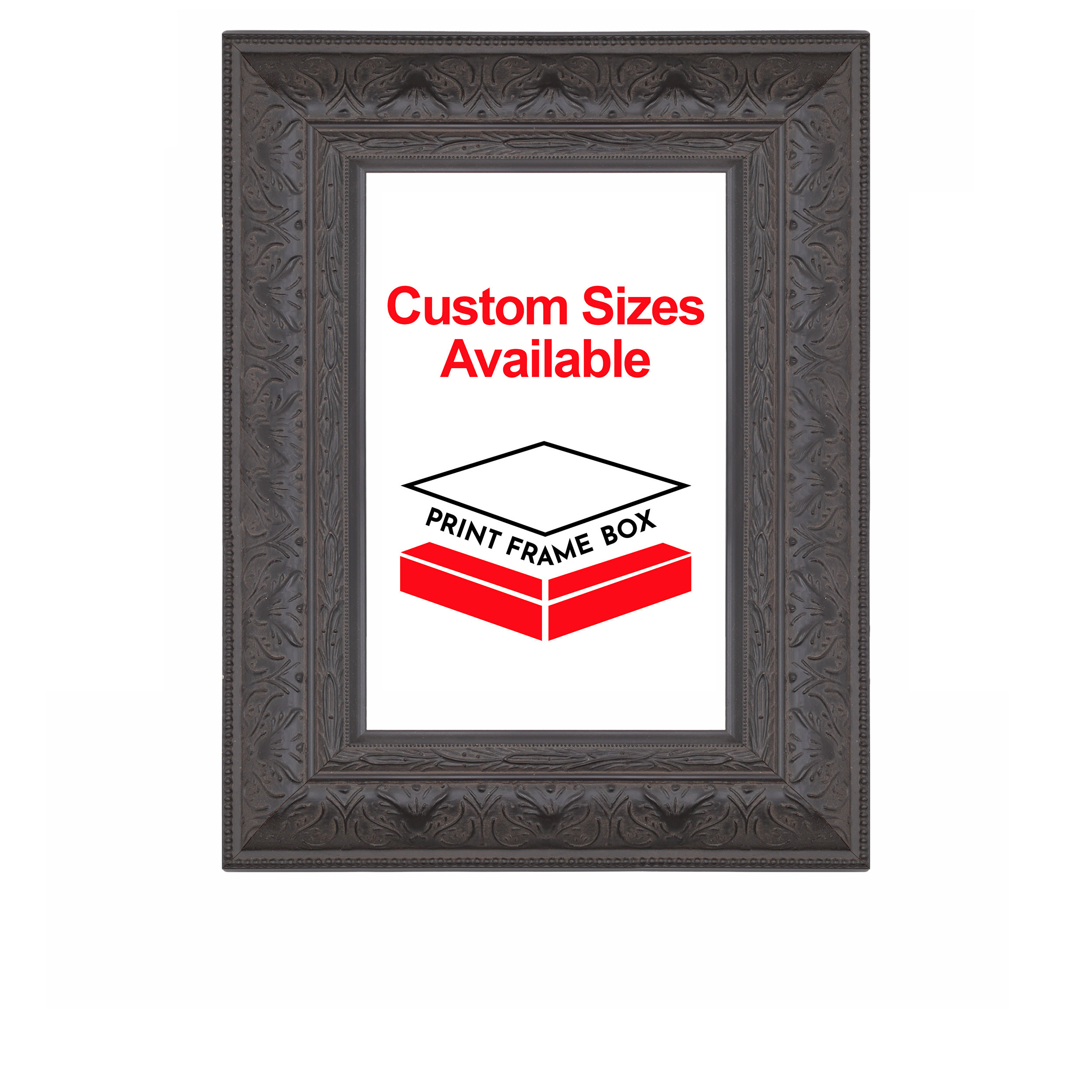 Dark Brown Ornate Wood Picture Frame