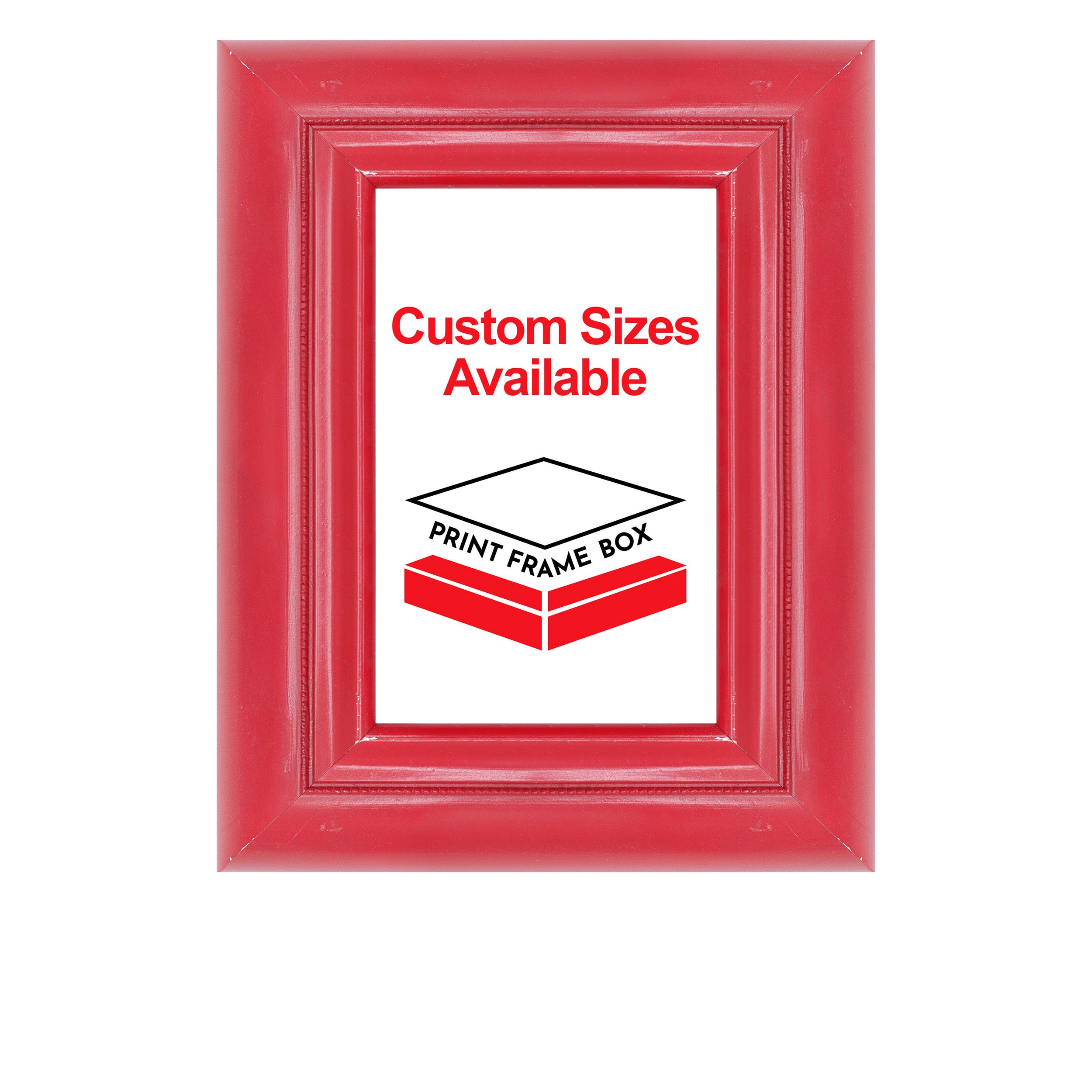 Hand Painted Red Beaded 2 1/2 Wide Wood Picture Frame