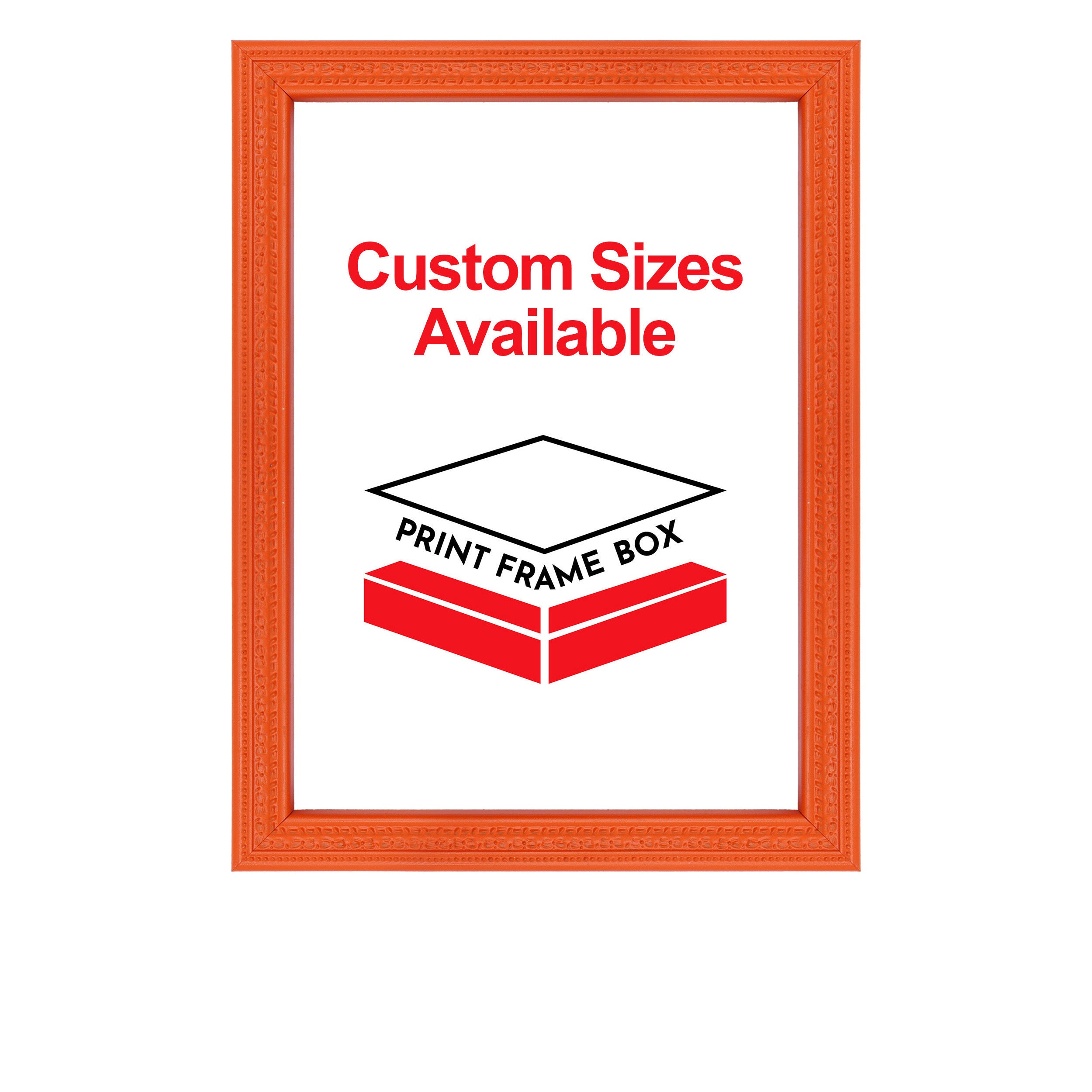 Hand Painted Orange Bow Pattern Ornate Wood Picture Frame