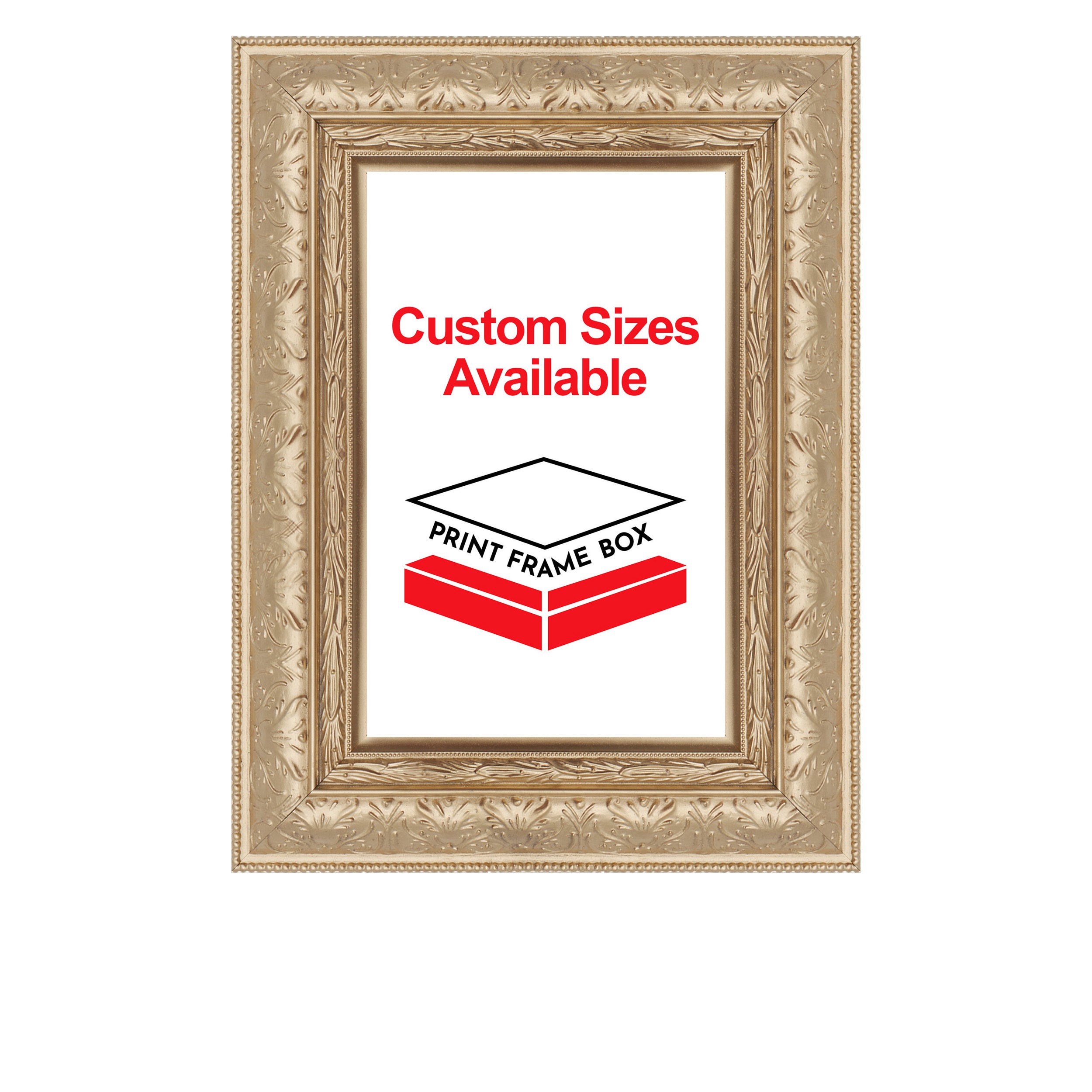 Hand Painted Metallic Gold Ornate 2 1/2 Wide Wood Picture Frame
