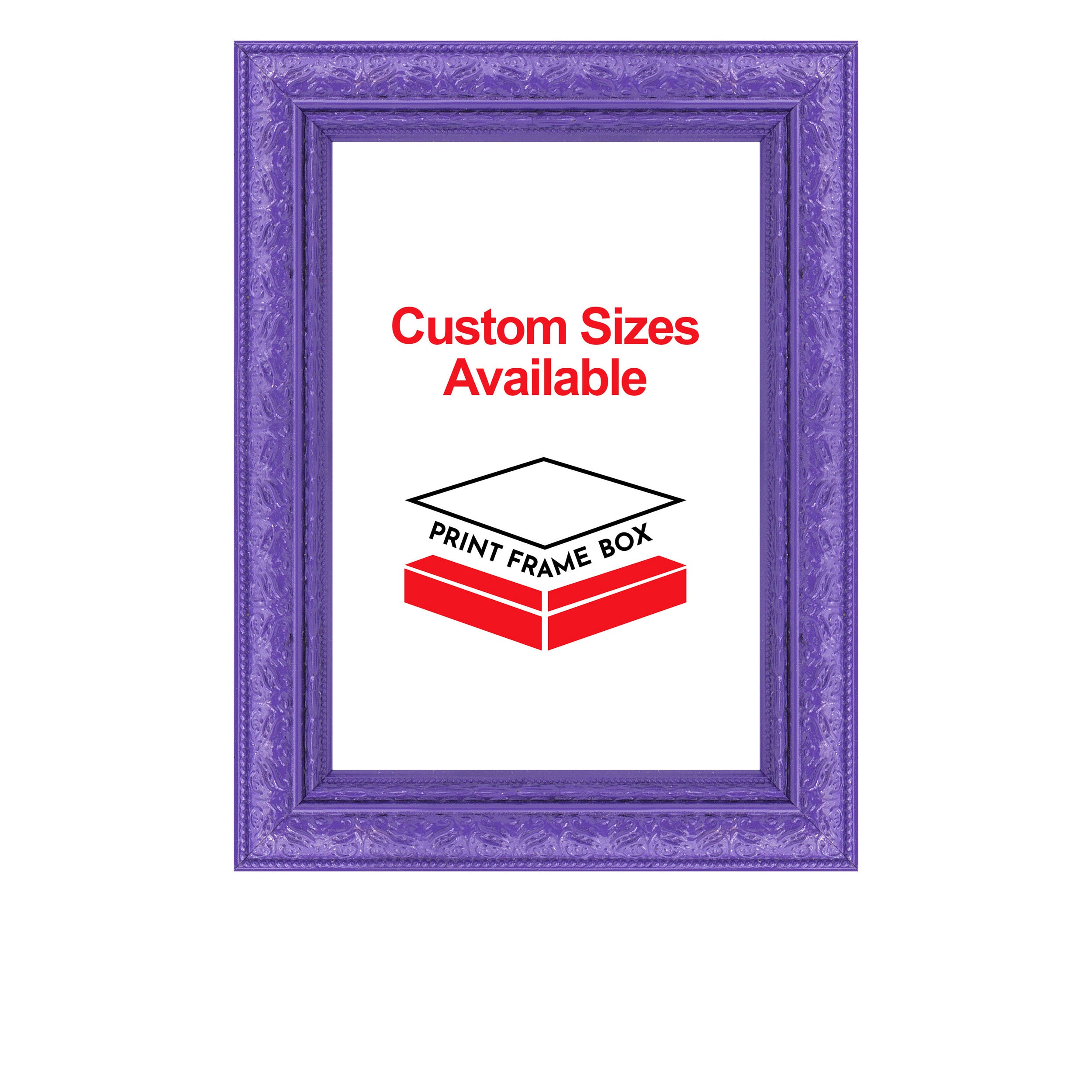 Hand Painted Purple Ornate 1 3/8 Wide Wood Picture Frame