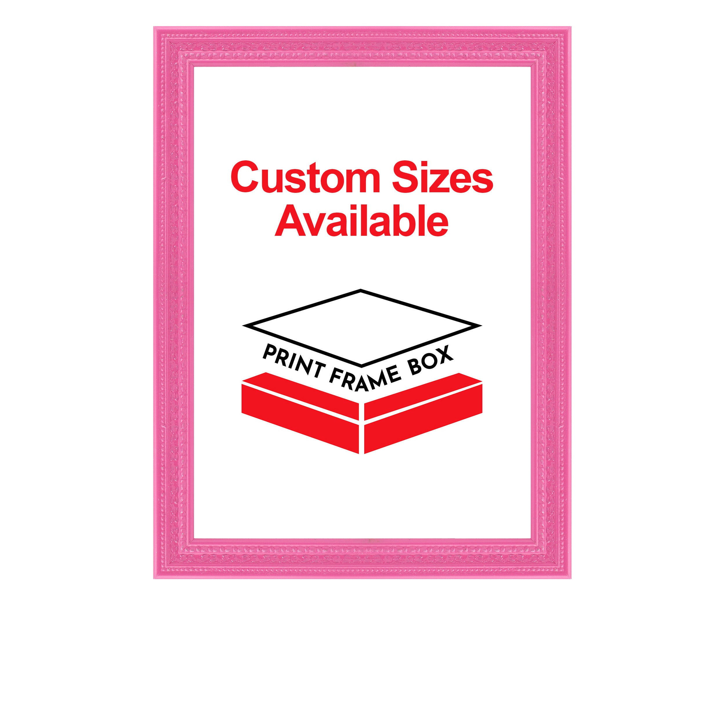 Hand Painted Pink Bow Pattern Ornate Wood Picture Frame