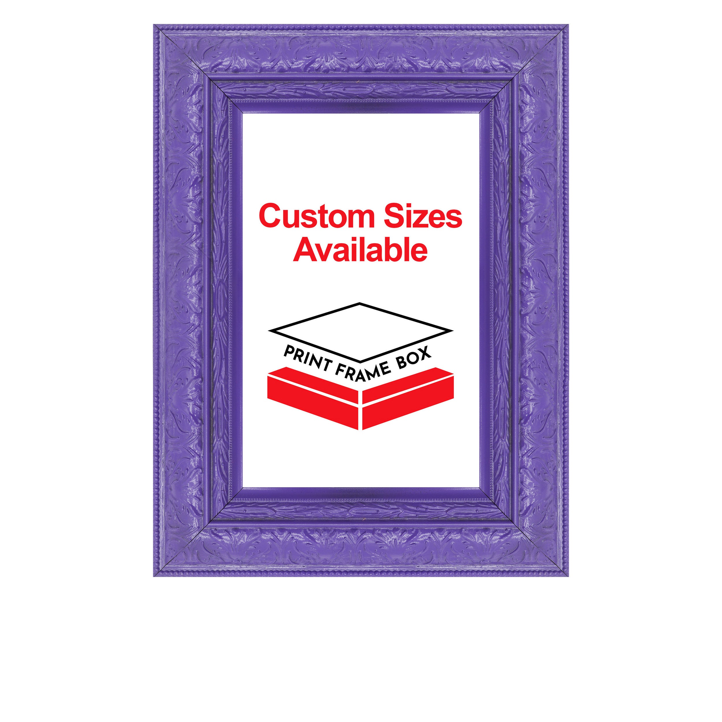 Hand Painted Purple Ornate 2 1/2 Wide Wood Picture Frame