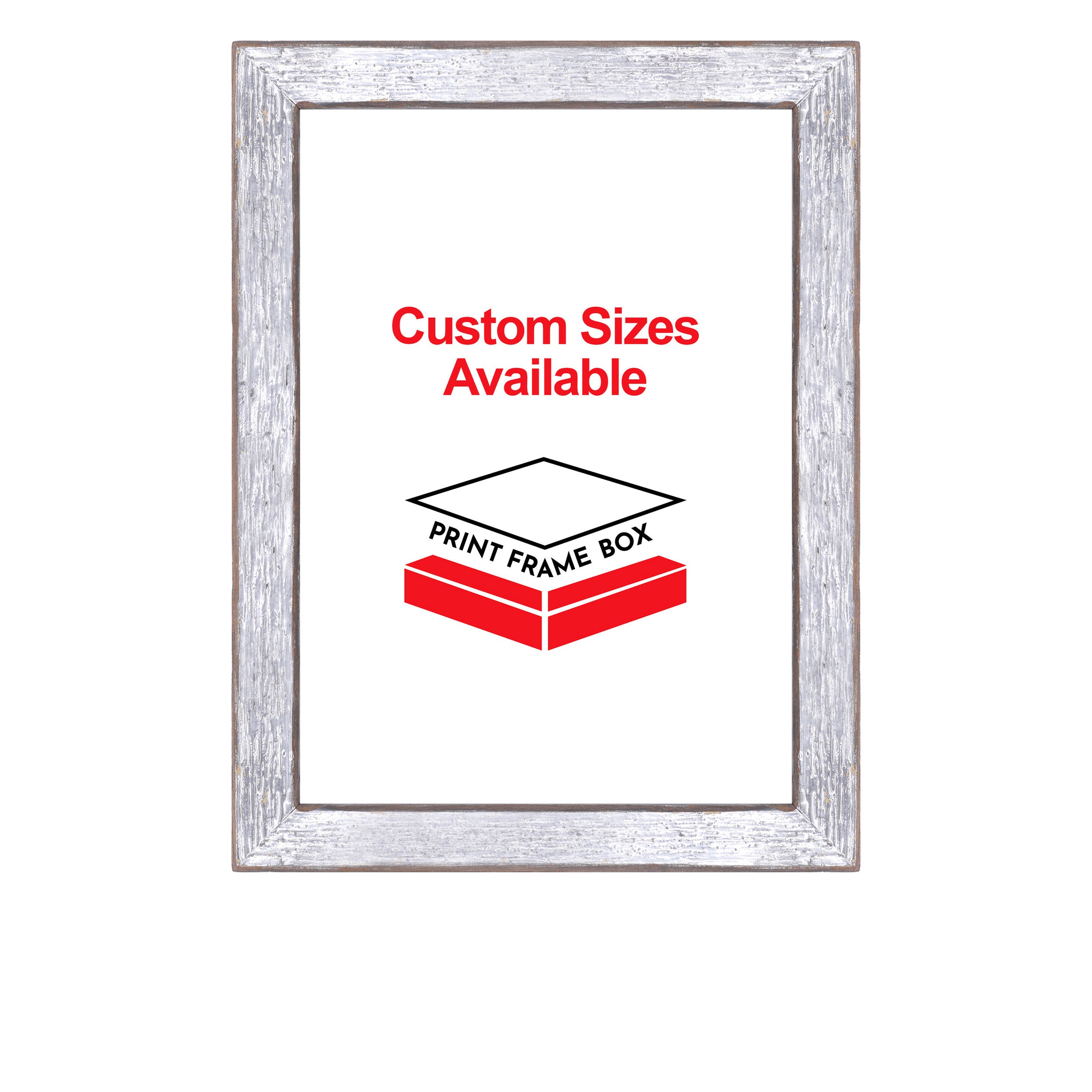 Hand Painted Metallic Silver Wood Picture Frame