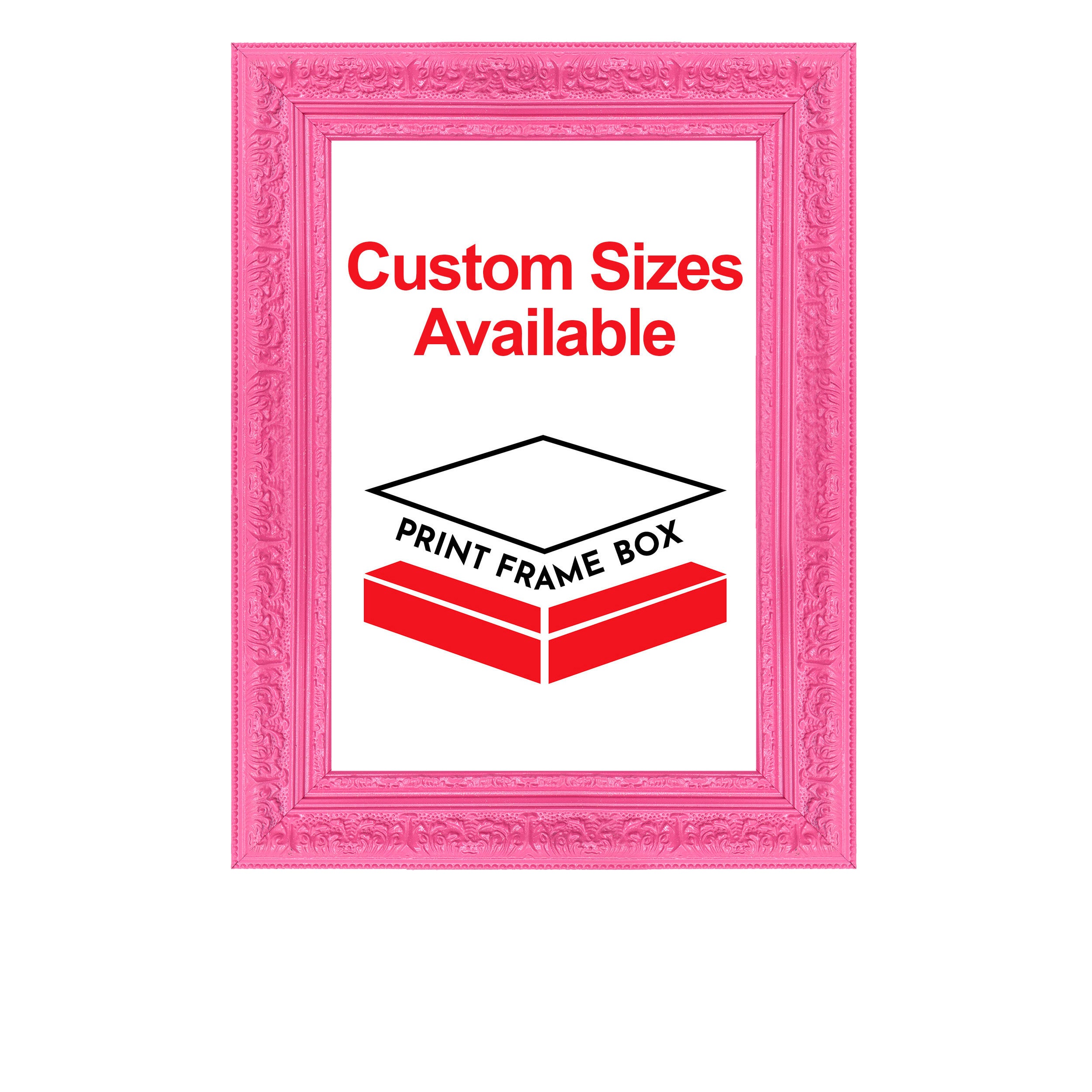 Hand Painted Pink Ornate Wood Picture Frame