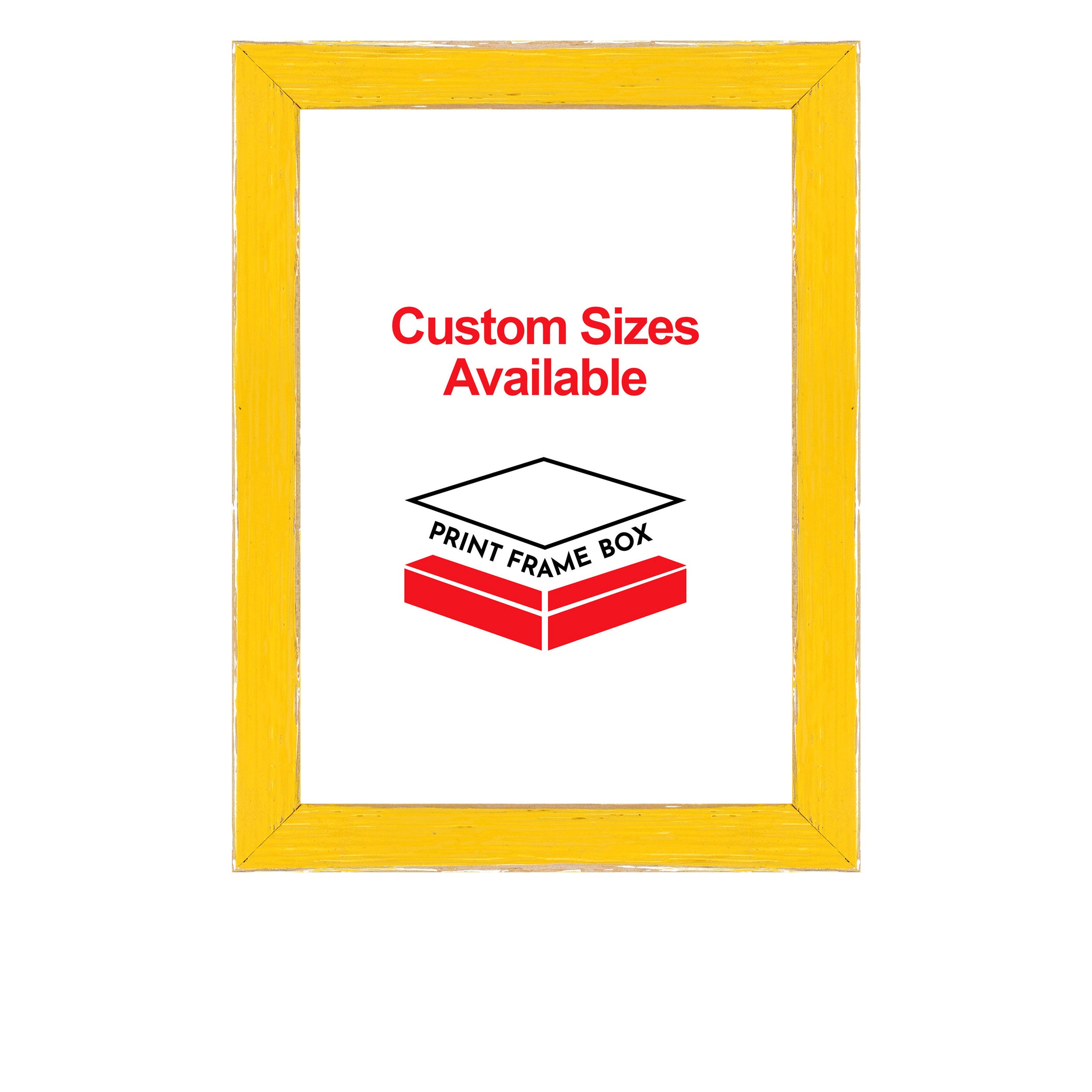 Hand Painted Yellow Wood Picture Frame