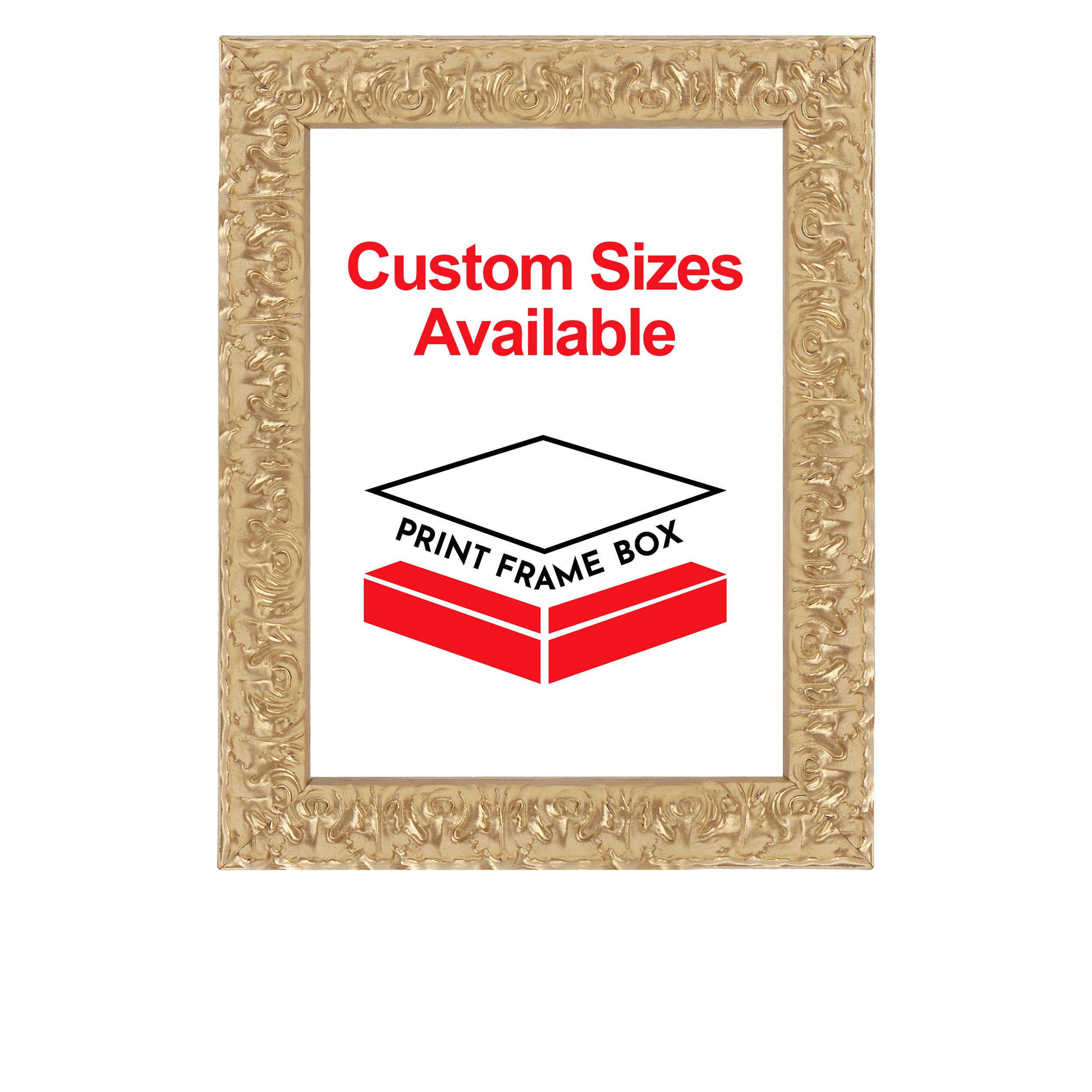 Hand Painted Metallic Gold Ornate Wood Picture Frame