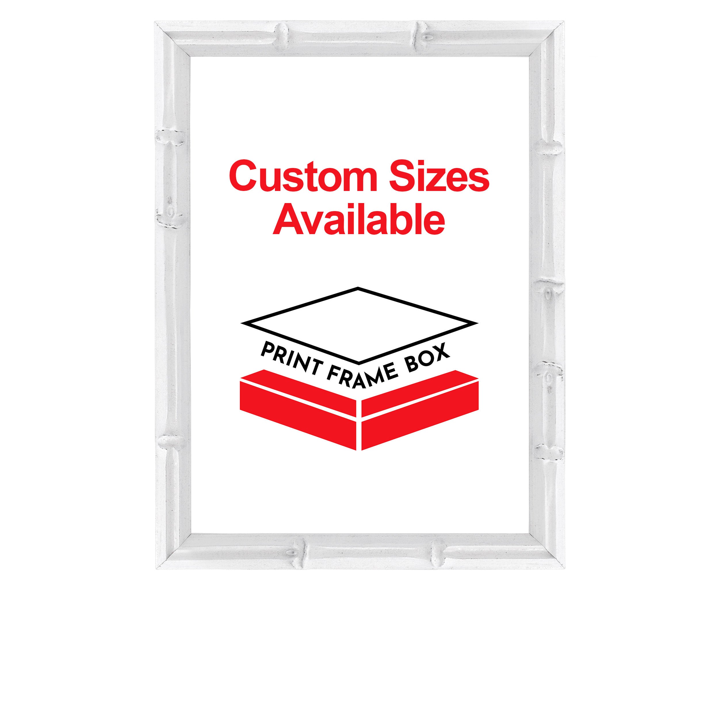 Hand Painted White Bamboo Picture Frame