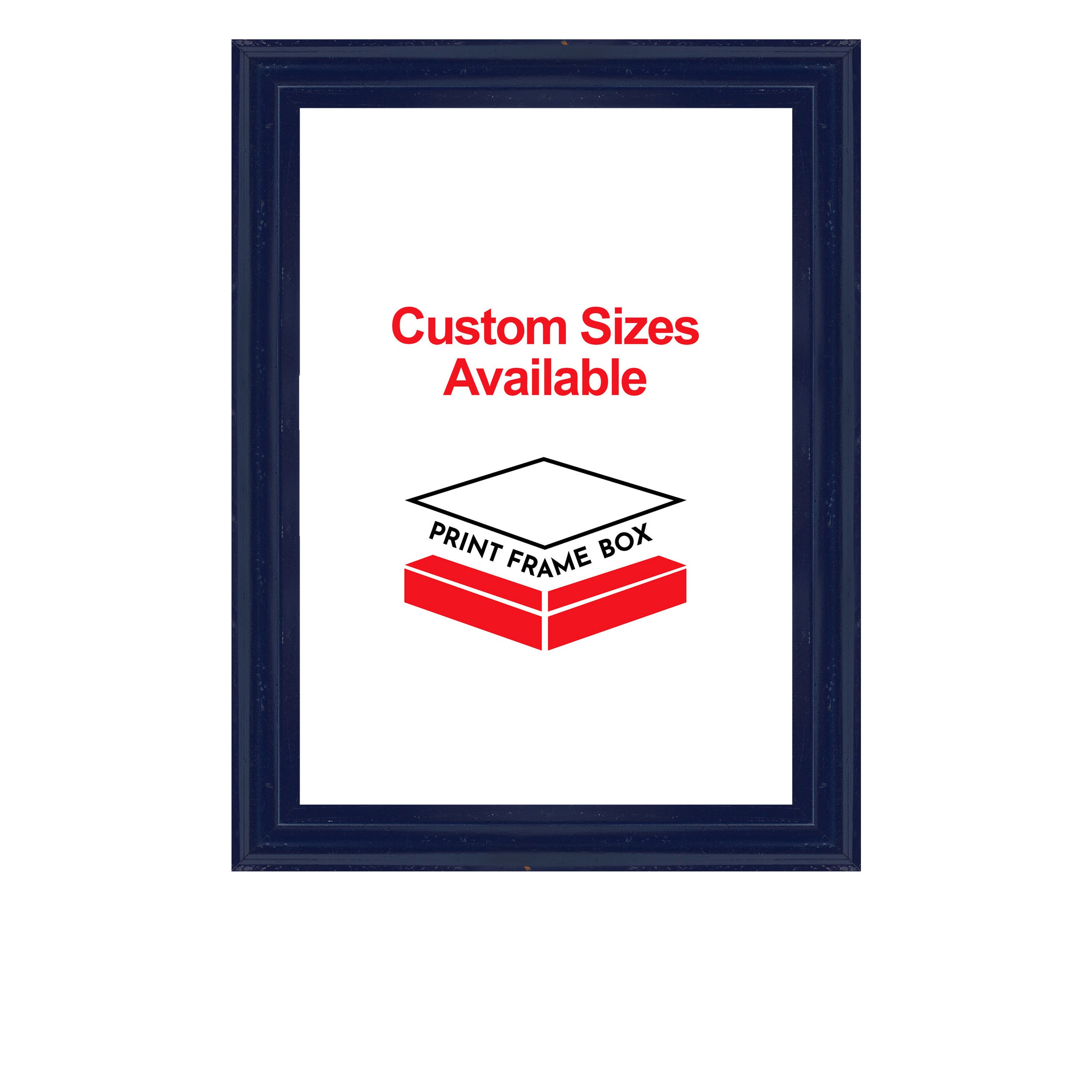 Hand Painted Navy Wood Picture Frame