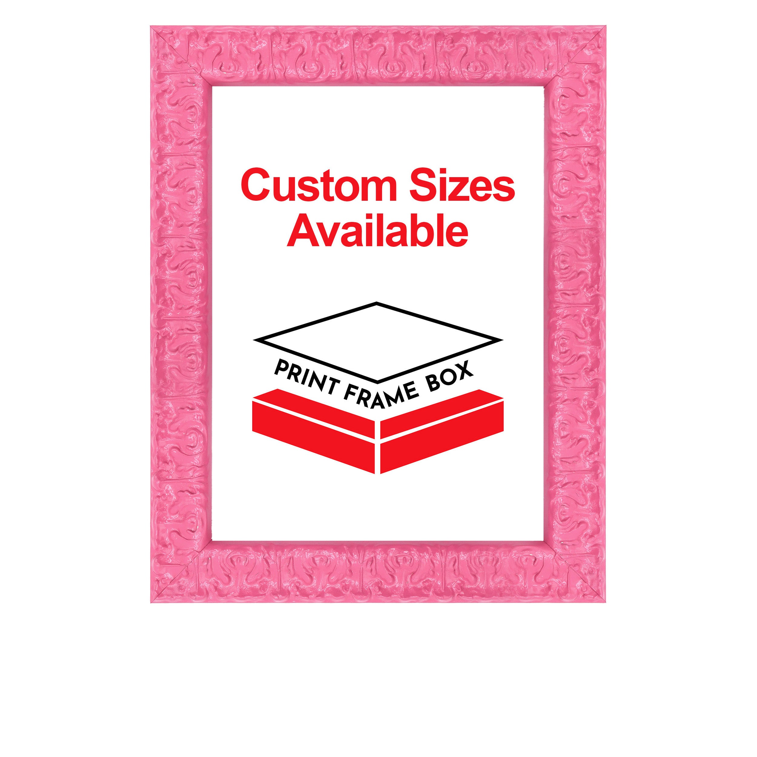 Hand Painted Pink Ornate Wood Picture Frame