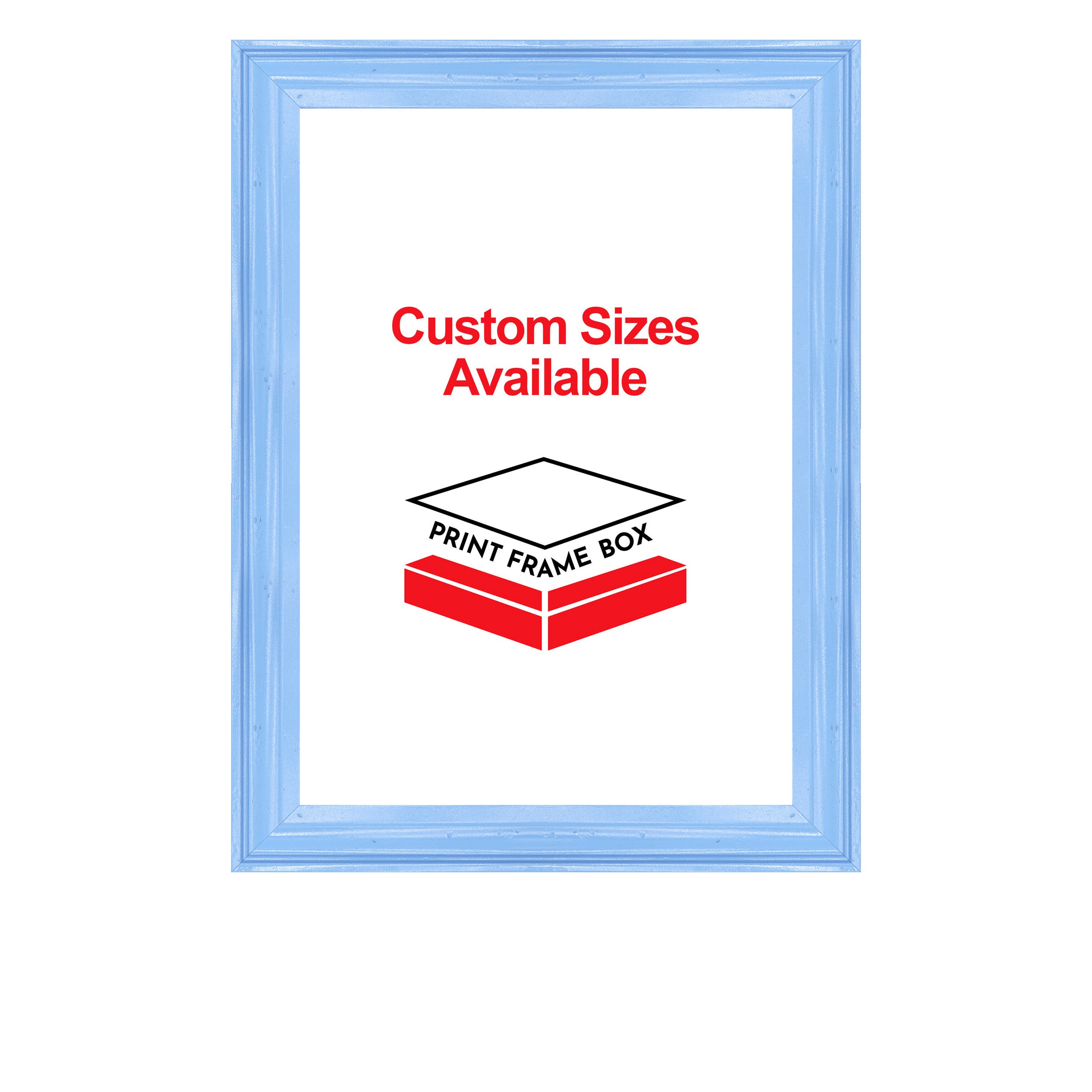 Hand Painted Light Blue Wood Picture Frame