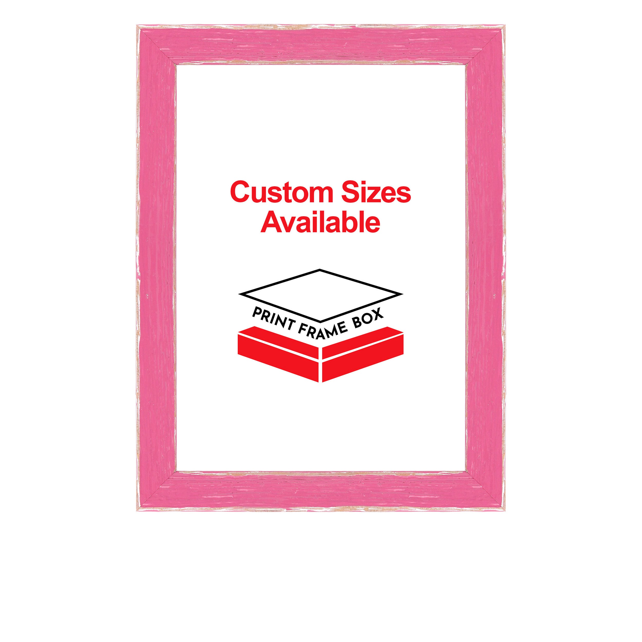 Hand Painted Pink Wood Picture Frame